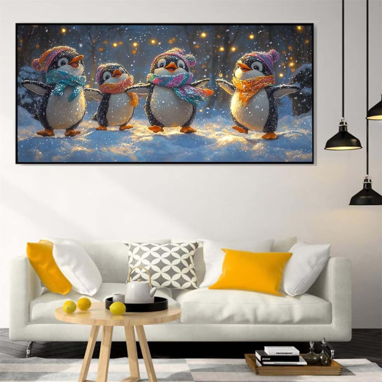 Malarstwo diamentowe 5D, zimowy pingwin, dla dorosłych, 70 x 140 cm, 2026, kwadratowe, pełne wiertło, mozaika, zestaw do majsterkowania, prezent dla dziewczynki w wieku 9-10 lat, dekoracyjny prezent