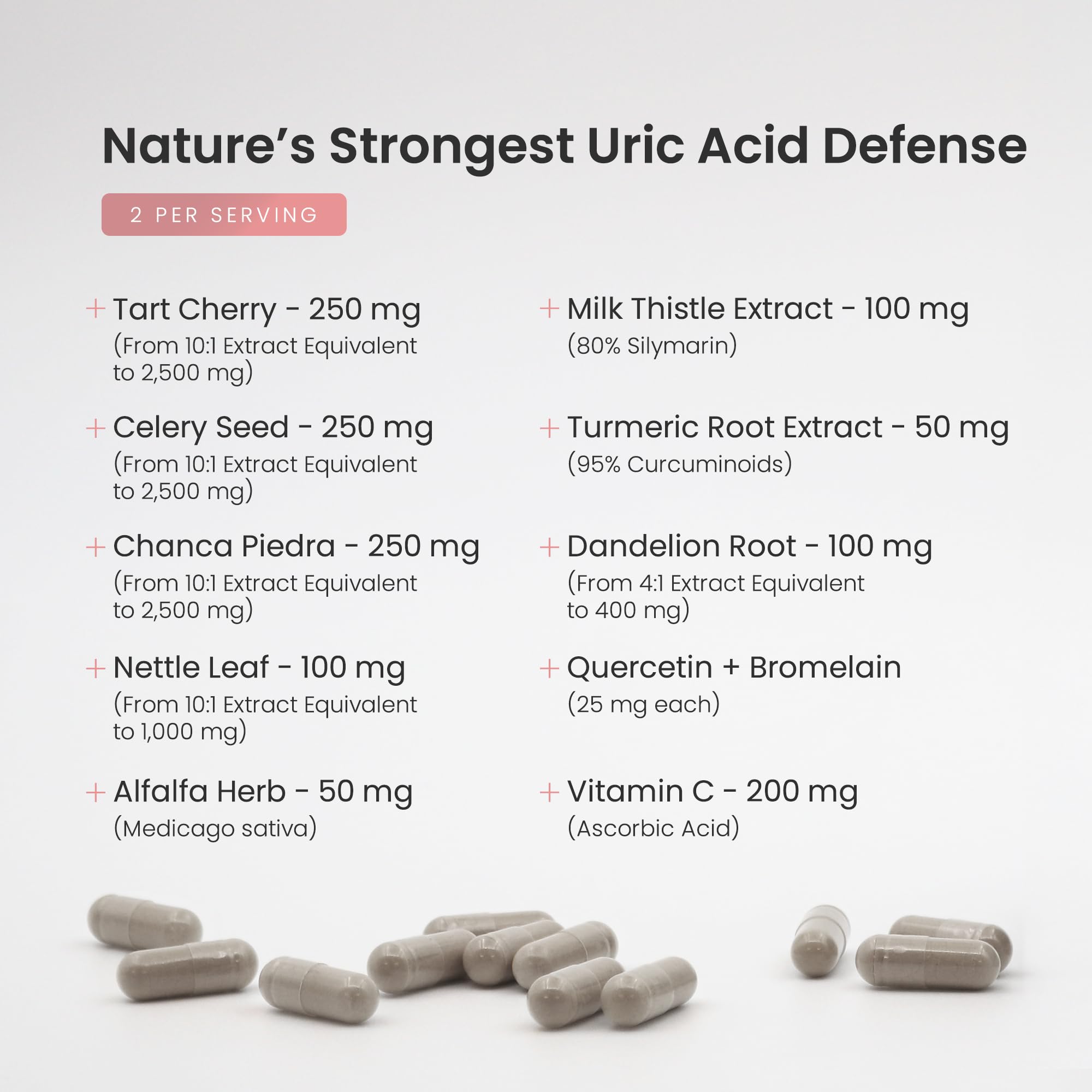 Uric Acid Cleanse & Gout Support – Tart Cherry, Celery Seed, Chanca Piedra, Milk Thistle & Turmeric for Kidney Detox, Joint Comfort & Uric Acid Balance – 11-in-1 Natural Formula - 120 Count — Amazon image 3