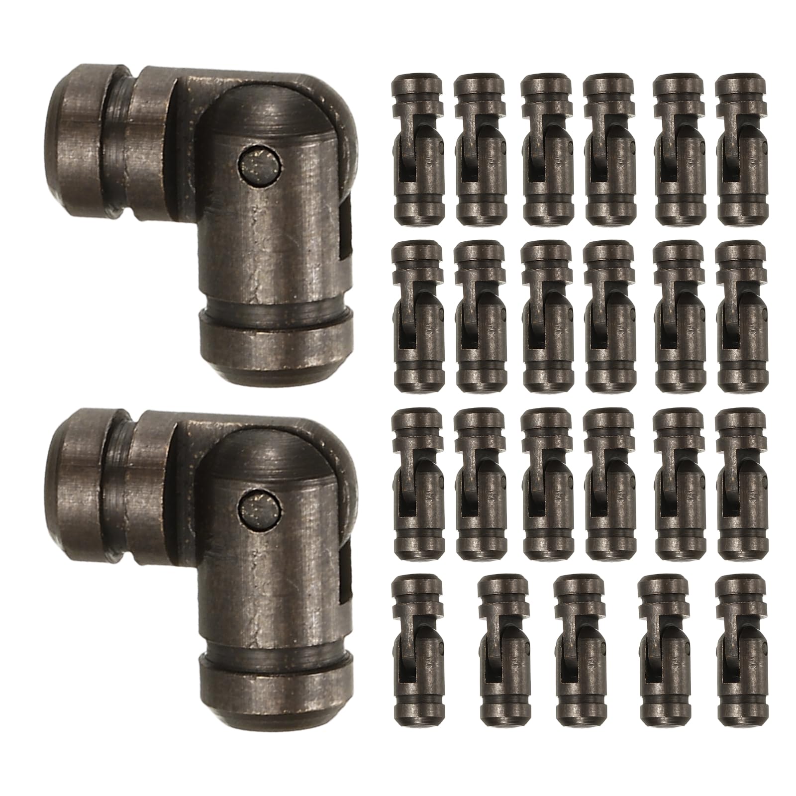sourcing map 25 Pcs Barrel Hinges, 5 x 15 mm Jewelry Box Hinges Folding Concealed Brass Cylinder Hidden Barrel for Wooden Music Boxes Small Woodworking Projects Cabinet Doors, Black