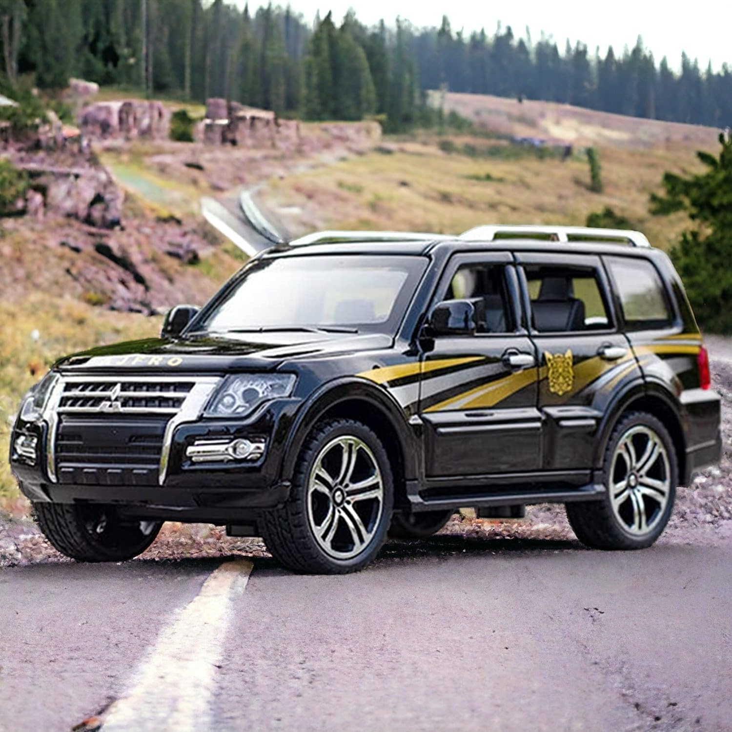 1:32 Scale Die Cast Pull Back Jeep Blinking Lights Car Jeep Openable Door Toy For Kids Best Gifts Mini Vehicles Toys For Kids, Multicolor