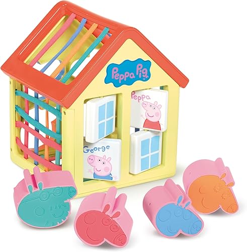 Toomies Peppa Pig's - Cubo de actividades sensoriales para la casa, clasificador de formas con colores a juego, juguetes Montessori de Peppa Pig -