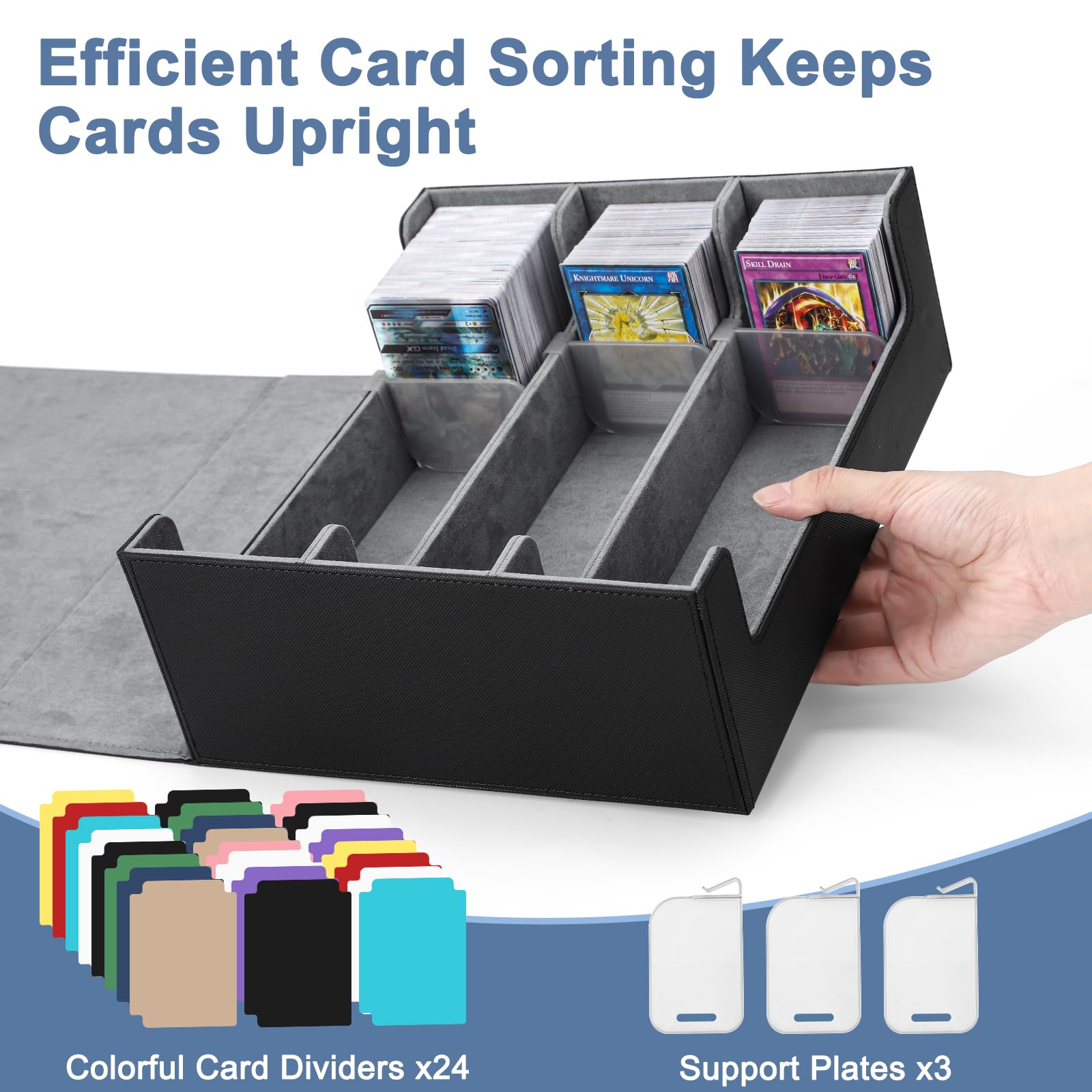 Amazon.com: Ralout Card Deck Case for Trading Cards 1800+, MTG Card Storage  Box, Leather Magnetic Closure Storage Box for Magic Commander, MTG, YuGiOh,  PKM and Sports Cards : Toys & Games