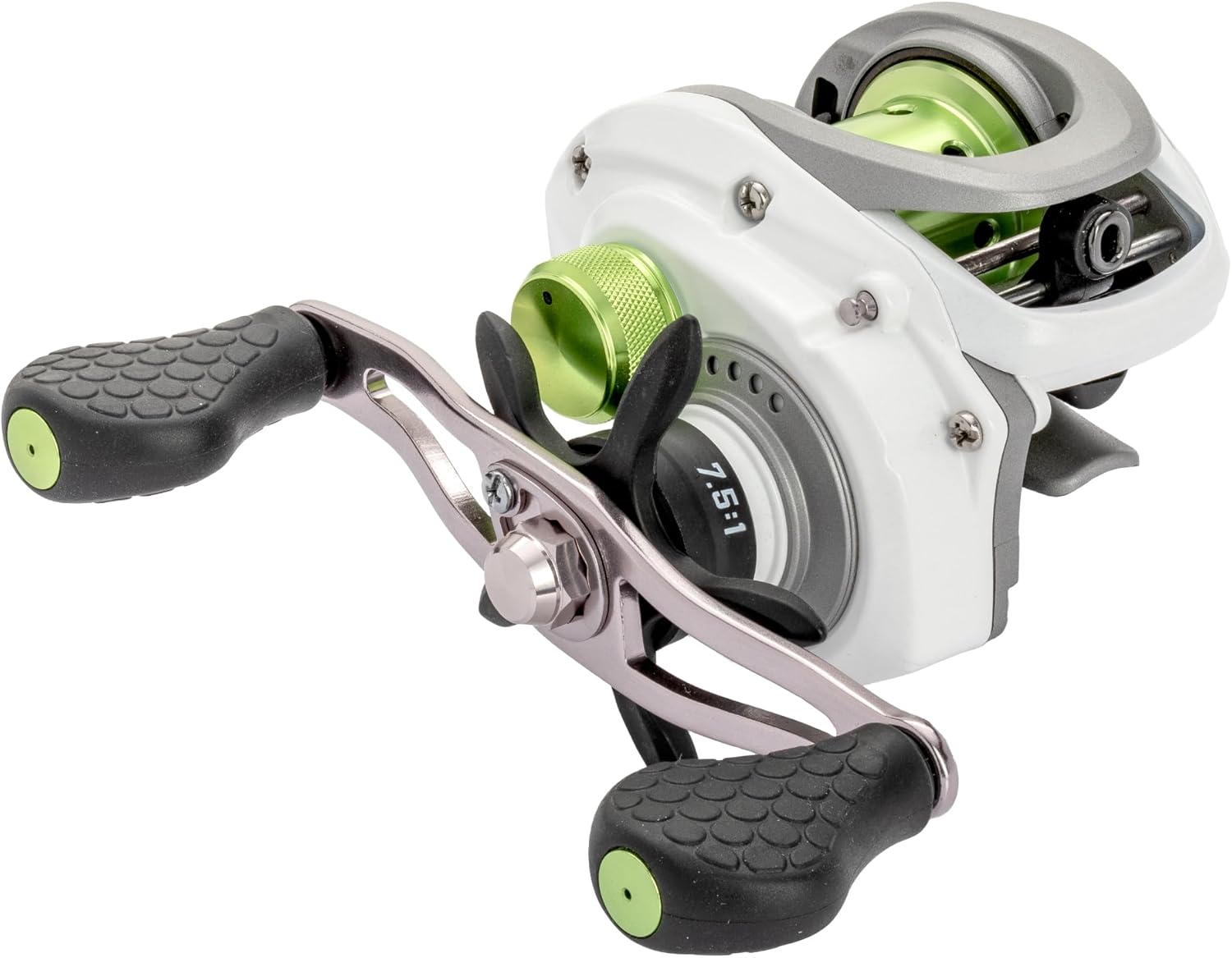 Lew’s MACH 1 SS Baitcast Fishing Reel, 7+1 Bearings, 7.5:1 Gear Ratio, Graphite Frame and Sideplate, Shallow Spool, Right-Hand Retrieve