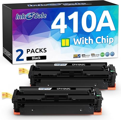 INK E-SALE 410A - Cartucho de tóner compatible con HP 410A 410X CF410A, tinta negra para impresora HP Color Pro MFP M452dn M452dw M452nw M477fnw