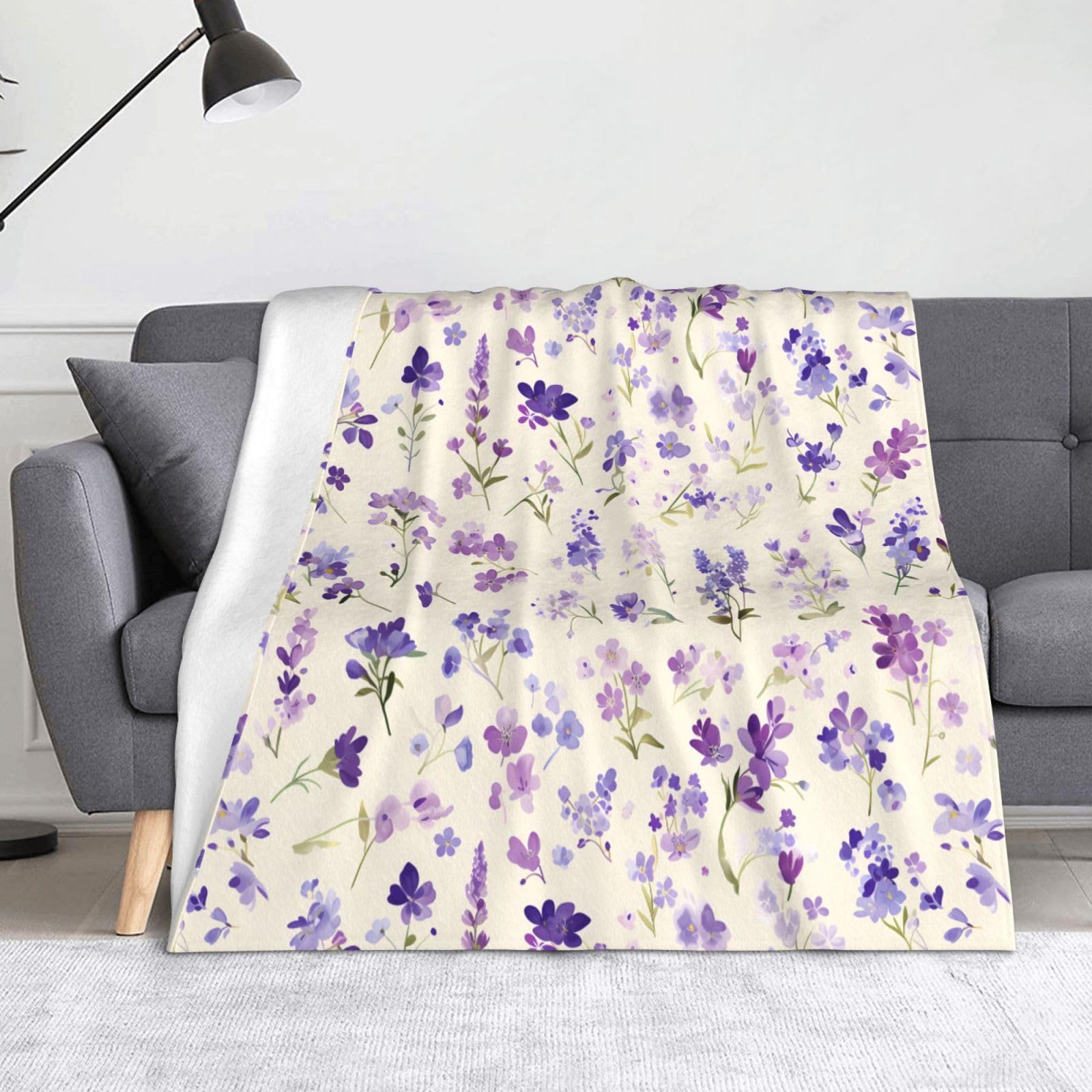 Housse de couverture lavande 152x127 cm contre le froid en voyage