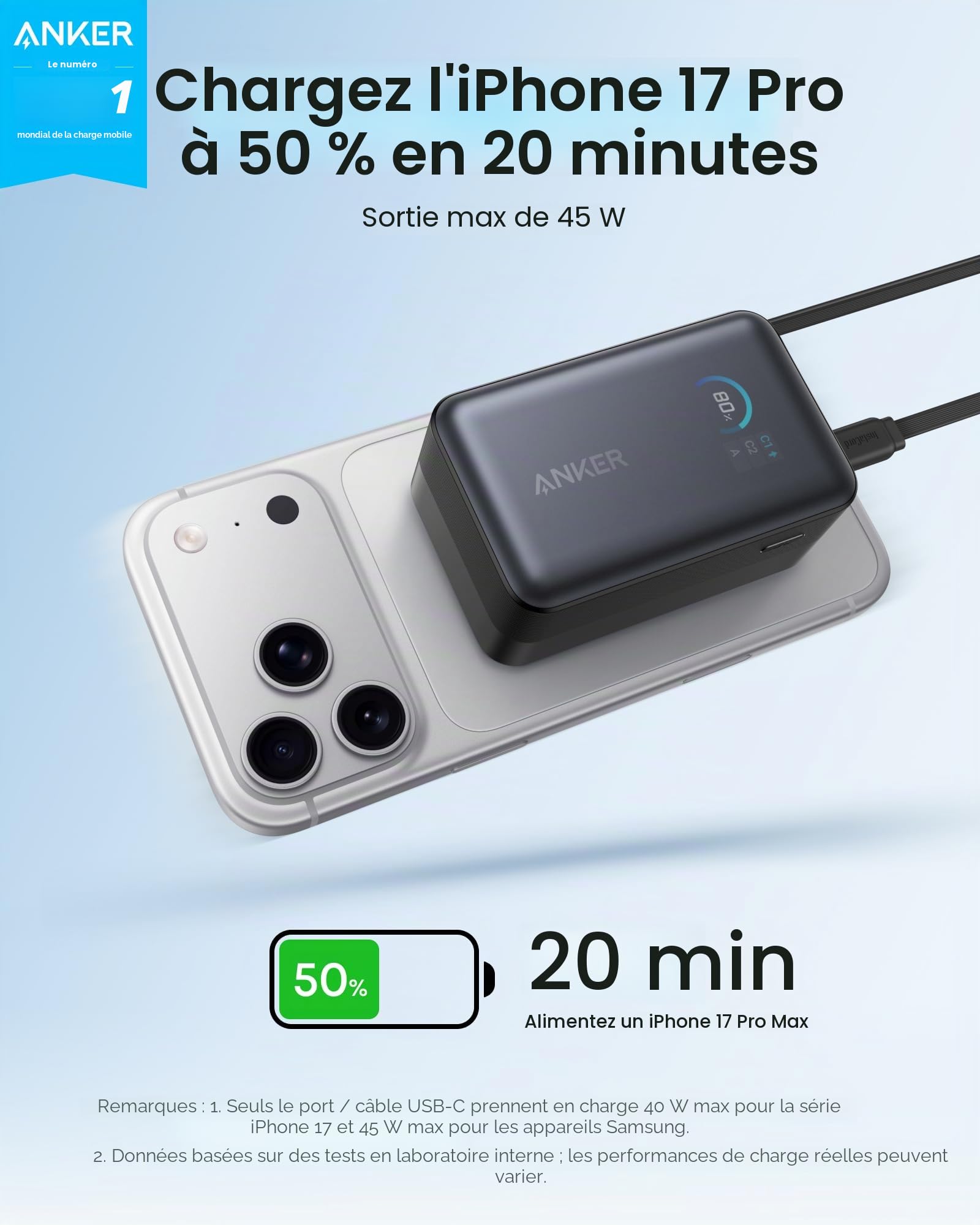 POWERBANK ANKER Nano 10000 MAH 45W Con Cable USB-C RETRACTIL