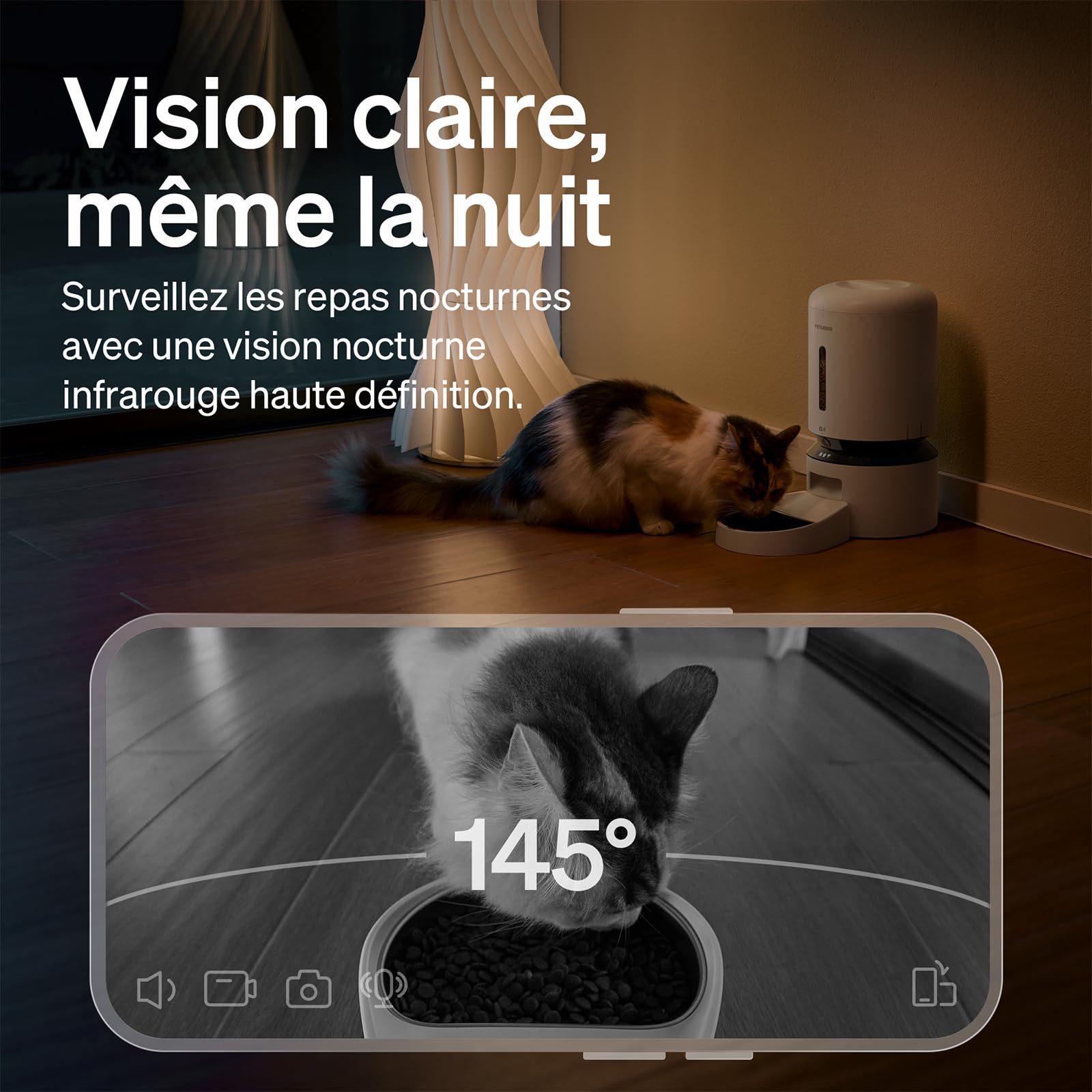 PETLIBRO 5L Futterautomat Katze mit 1080P Video - 5G WiFi Futterspender Hund mit APP & Nachtsicht, Sensor für Niedriger Futter & Blockierung, Bewegungs & Tonalarm für Haustiere, 1-10 Mahlzeiten
