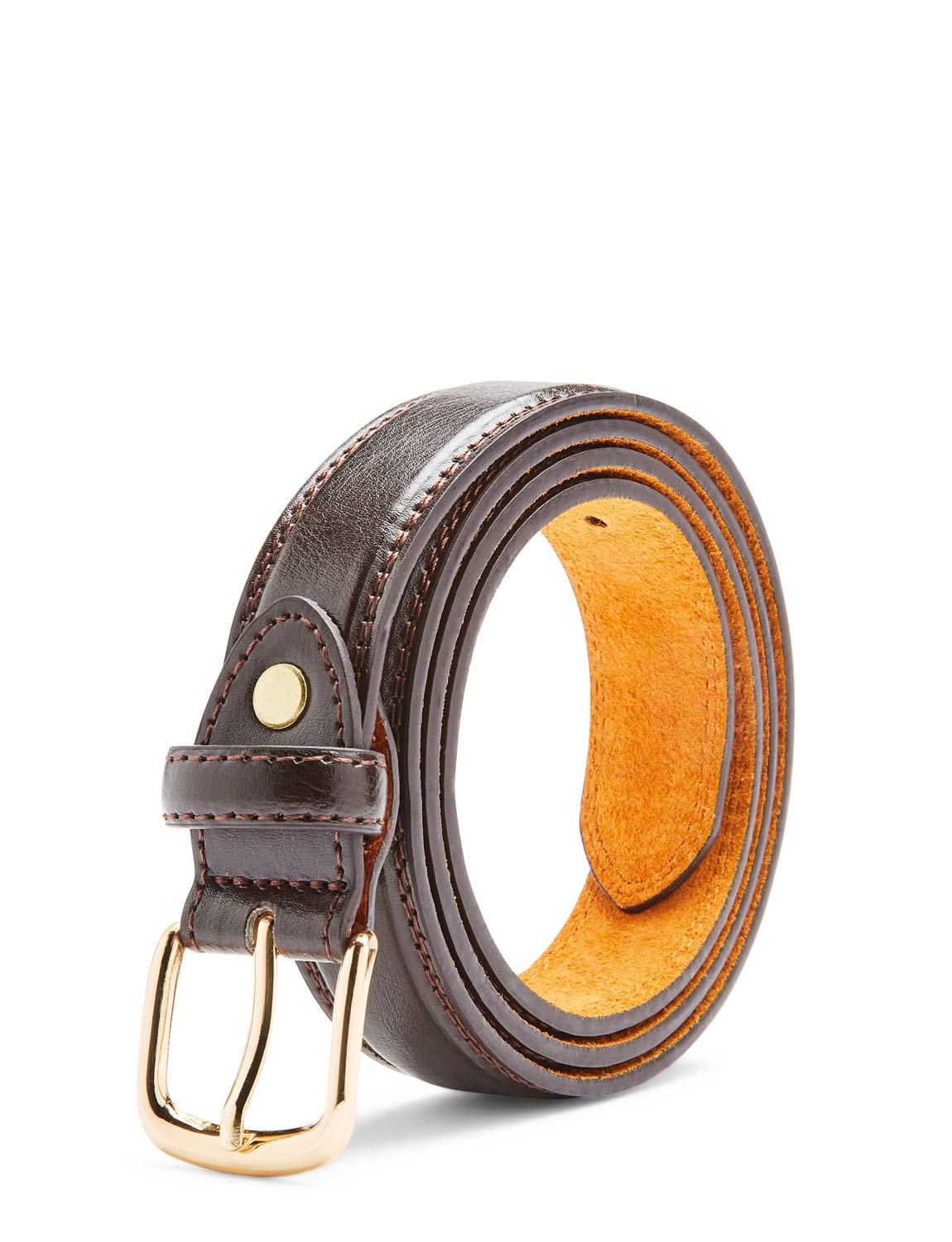 Chums Men's Leather Belt x2 Black Brown 1" inch Brown 36-38