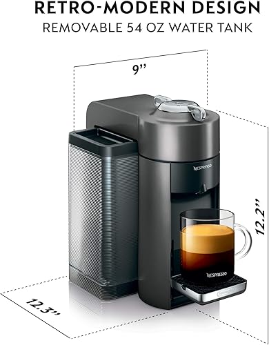 Miniatura 2 de Nespresso by DeLonghi Máquina Vertuo para café y expreso con espumador de leche Aeroccino metal grafito