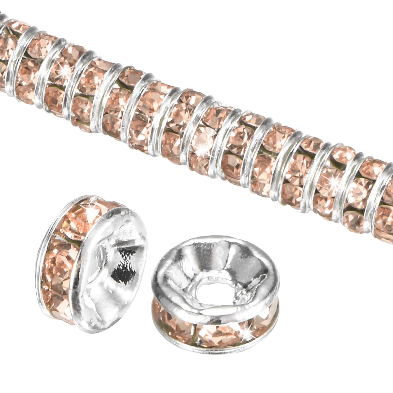Perles en cristal tchèque haut de gamme, rondelles d'espacement 6 mm champagne