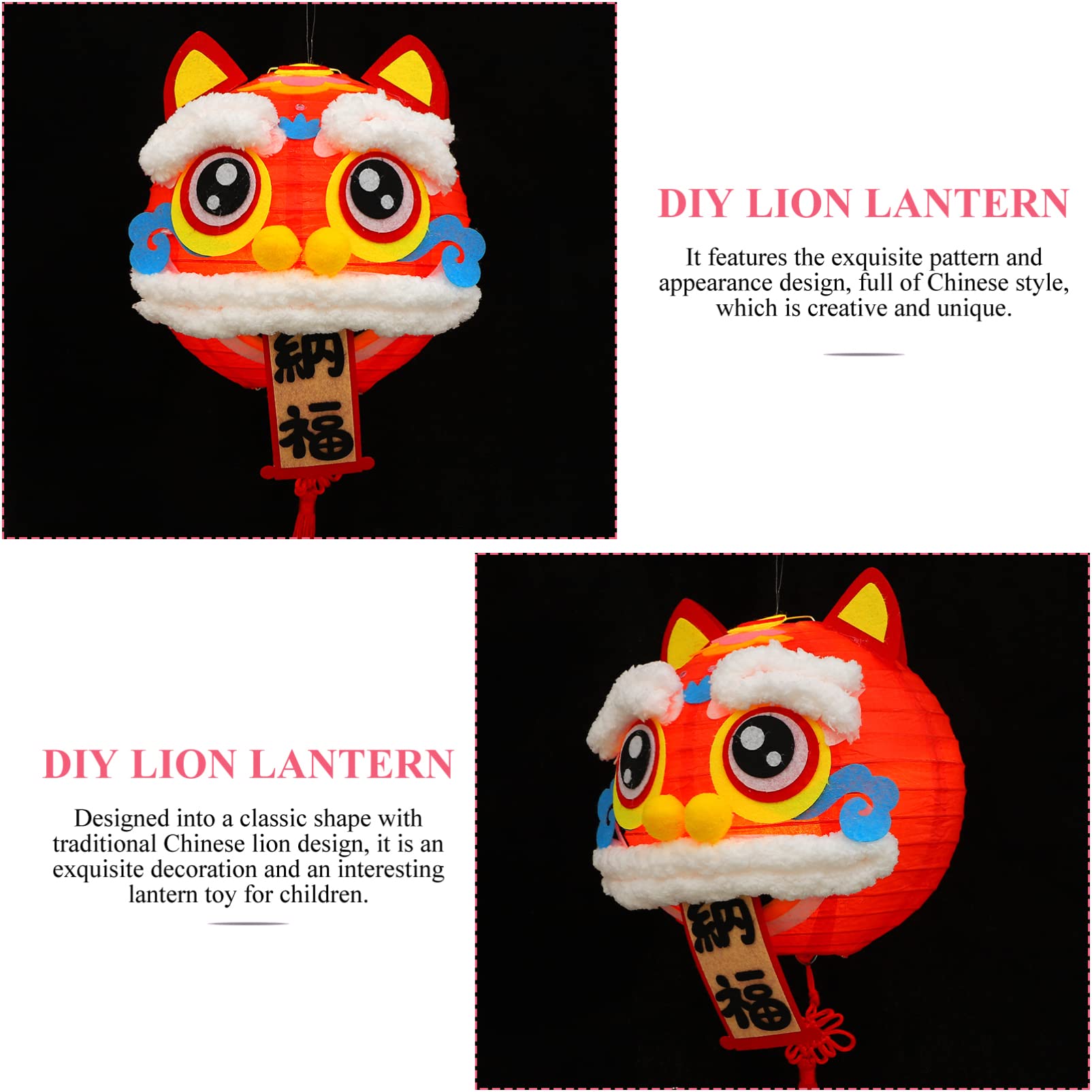 KOMBIUDA Kit Di Materiali Per Lanterne Da 3 Pezzi Anno Della Lanterna Decorazioni Per Lanterne Di Carta Ornamenti Giocattolo Portatili Decorazioni Per Il Capodanno Lunare