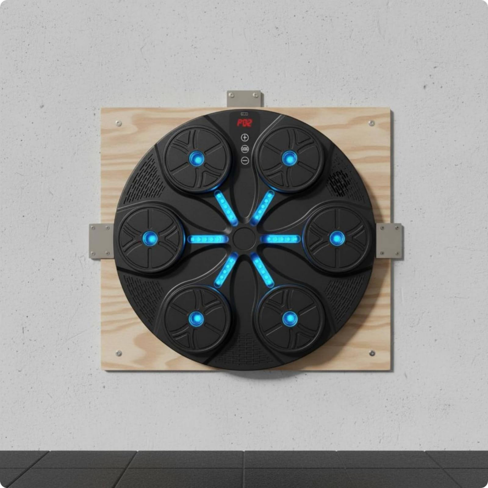 Gralara Music Boxing Bersaglio da Parete Pugno Pad Luminose Reattive Connessione Musica Materiale Adatto per Allenamento a Casa, Blu, Blu Zaffiro Musicale Da Boxe