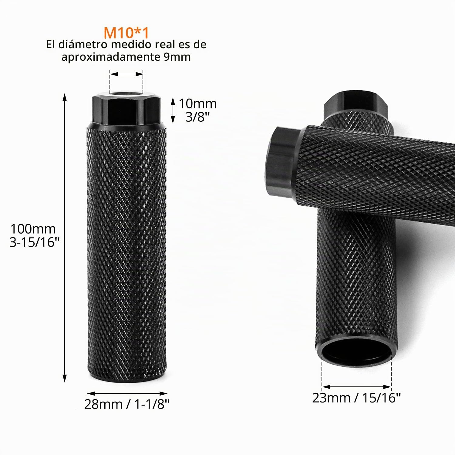 QWORK® - Bicicleta de pegs, BMX Pegs, Antideslizante aleación de Aluminio para BMX, Bicicleta de Carretera, reposapiés de Acrobacias, Color Negro