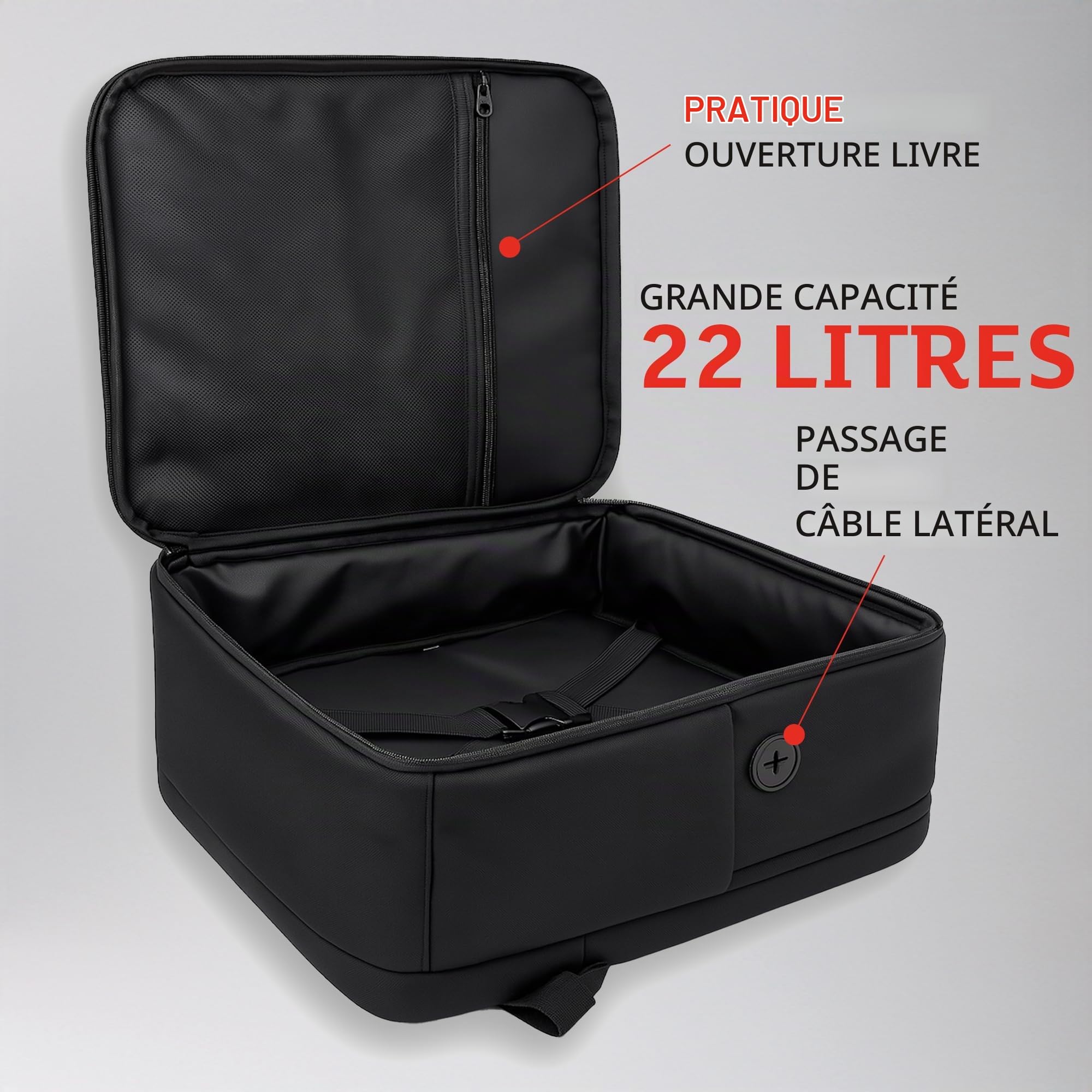 Lavatelli, Sac à Dos Sous Vide Ryanair 40x30x20 + Pompe USB-C Rechargeable & 2 Sacs 40x45 | Vac-u-Bag, Bagage Cabine EasyJet Low Cost | Sac à Dos Premium Voyage (Caratteri totali: 195. Limite rispetta