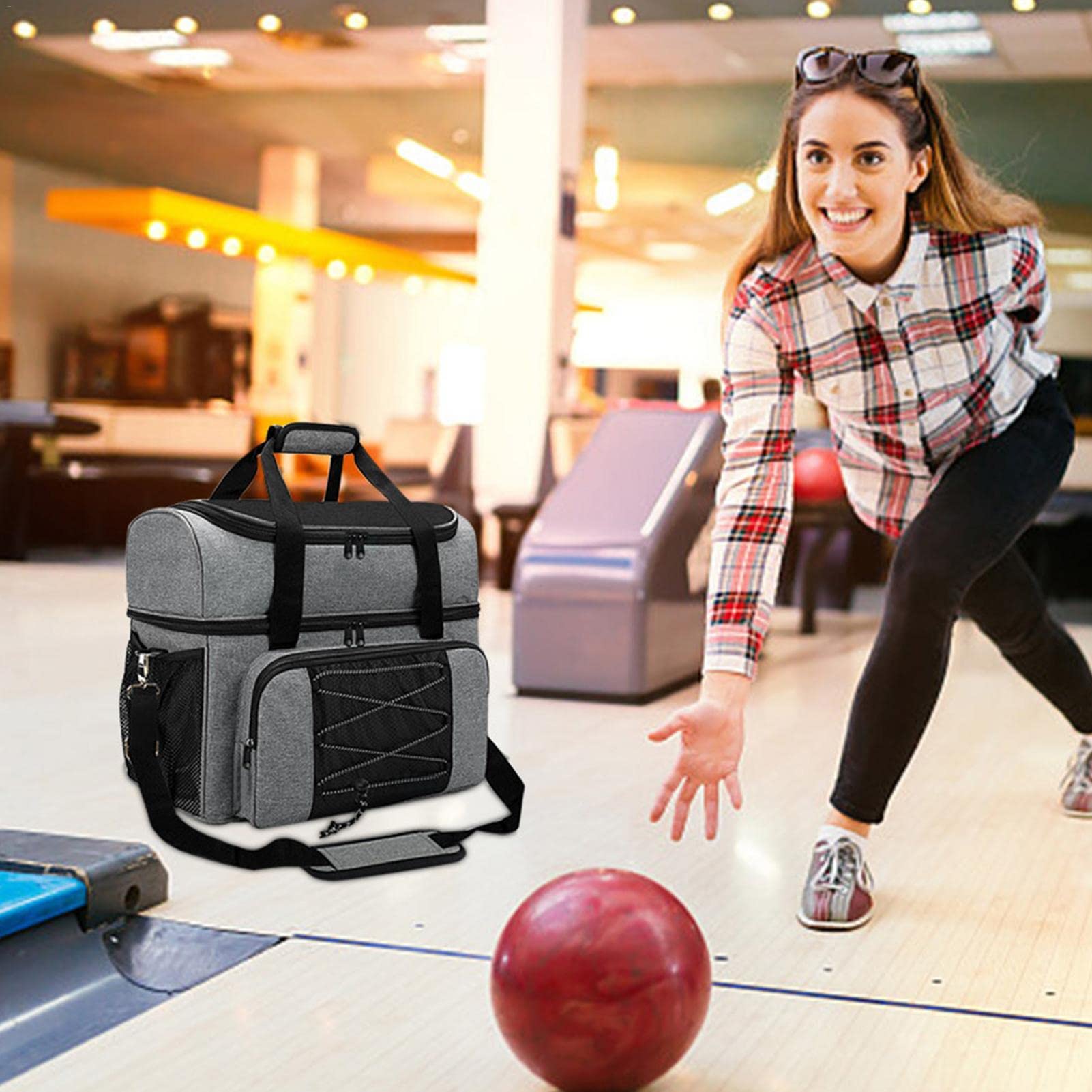 bowling pour 2 balles – bowling 2022 avec double support balle – chaussurebowling jusqu'à homme taille 16 et accessoires, sac uniquement