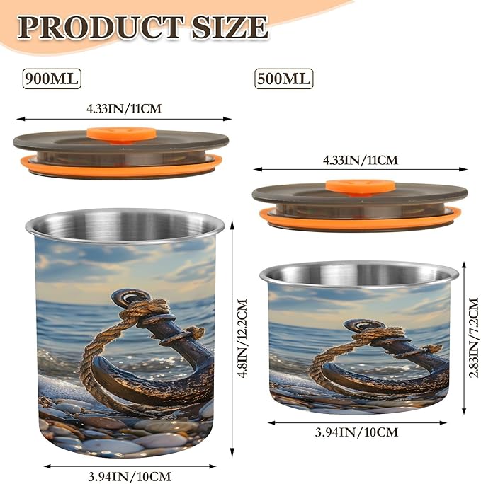 Dispensador de Café ALAZA Seaside Anchor Sailboat 17oz para Alimentos miniatura 3