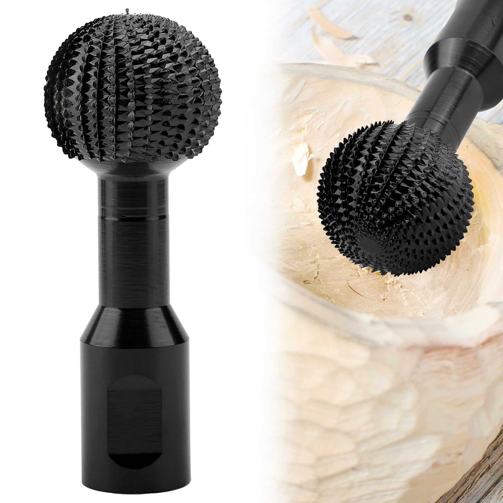 Angle Grinder Attachments,360° Rotating Heavy-Duty Carbon Steel Spherical Grinding Head with Abrasive Teeth,Essential Wood Carving Tools for Log & Sculpture Crafting,Delivers Ball Mill-Like Efficiency
