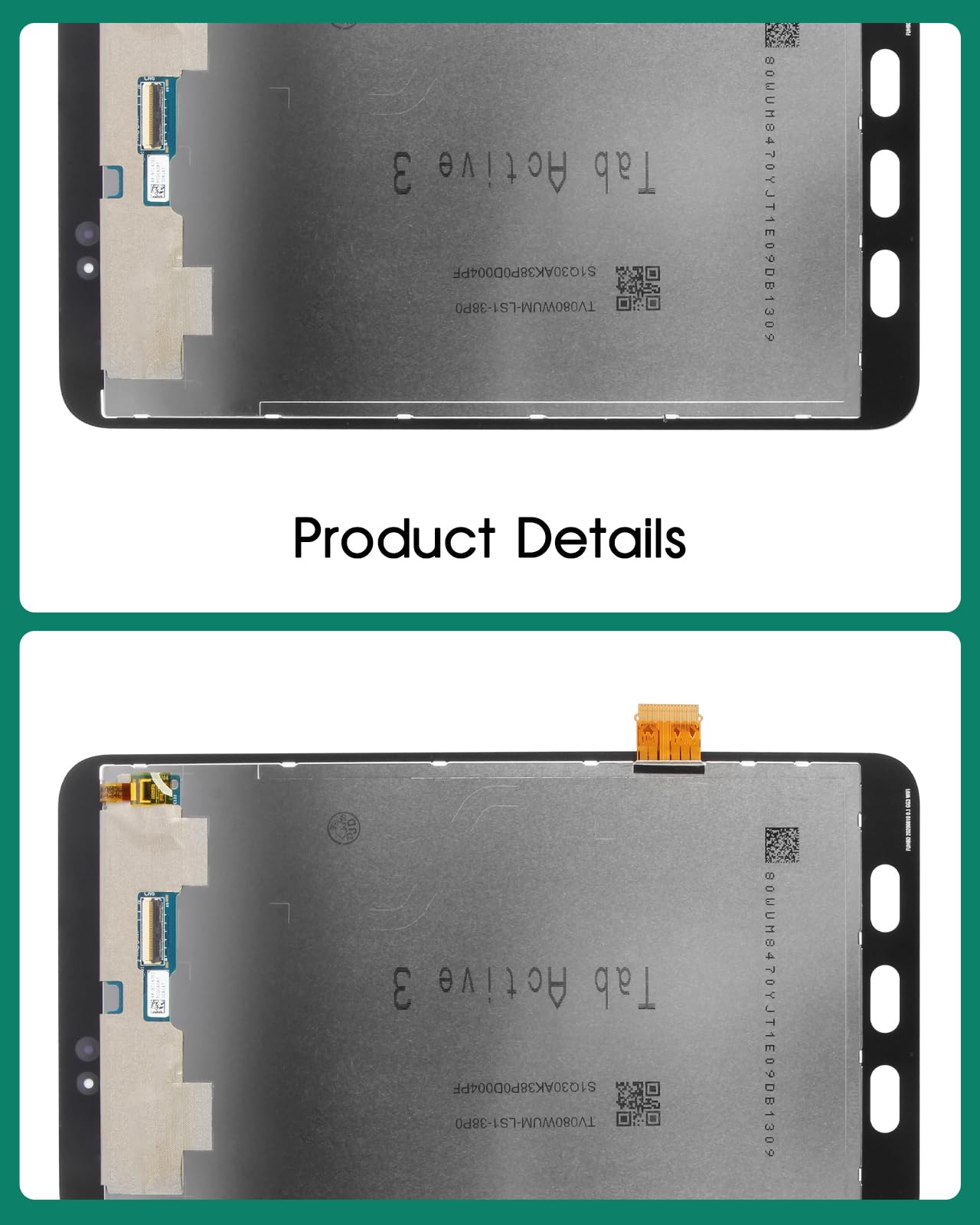 Écran LCD de rechange Samsung Galaxy Tab Active3 SM-T570 Touch Digitizer Kit WiFi Noir