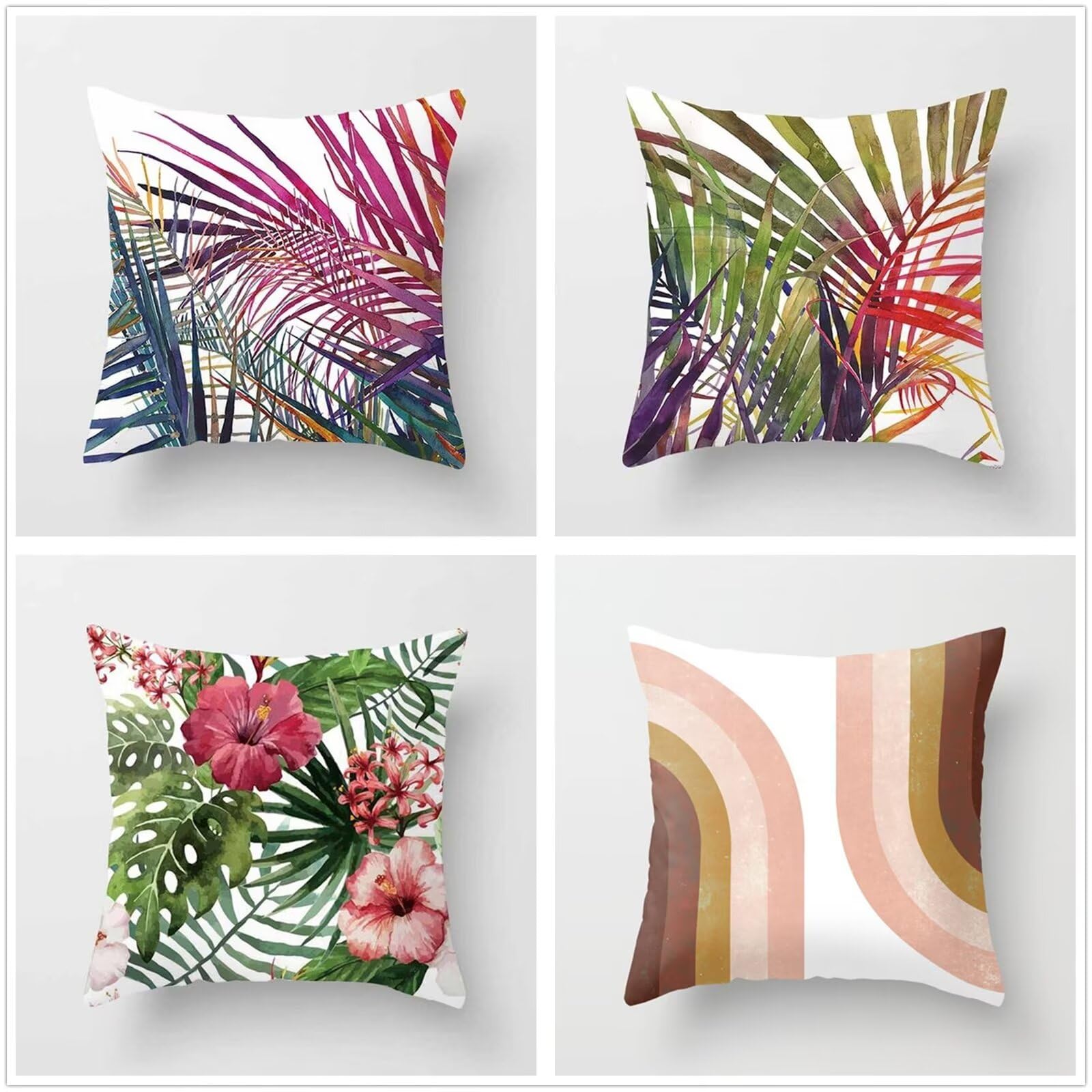 Rosa Moderno 4 pcs Fundas de Cojín,75x75cm Square Double Sided Linen Cojines Navideños,Funda Almohada Decorativa para Invierno,para Sofá Coche Cama Sillas Decoracion Hogar Cojines P1-376