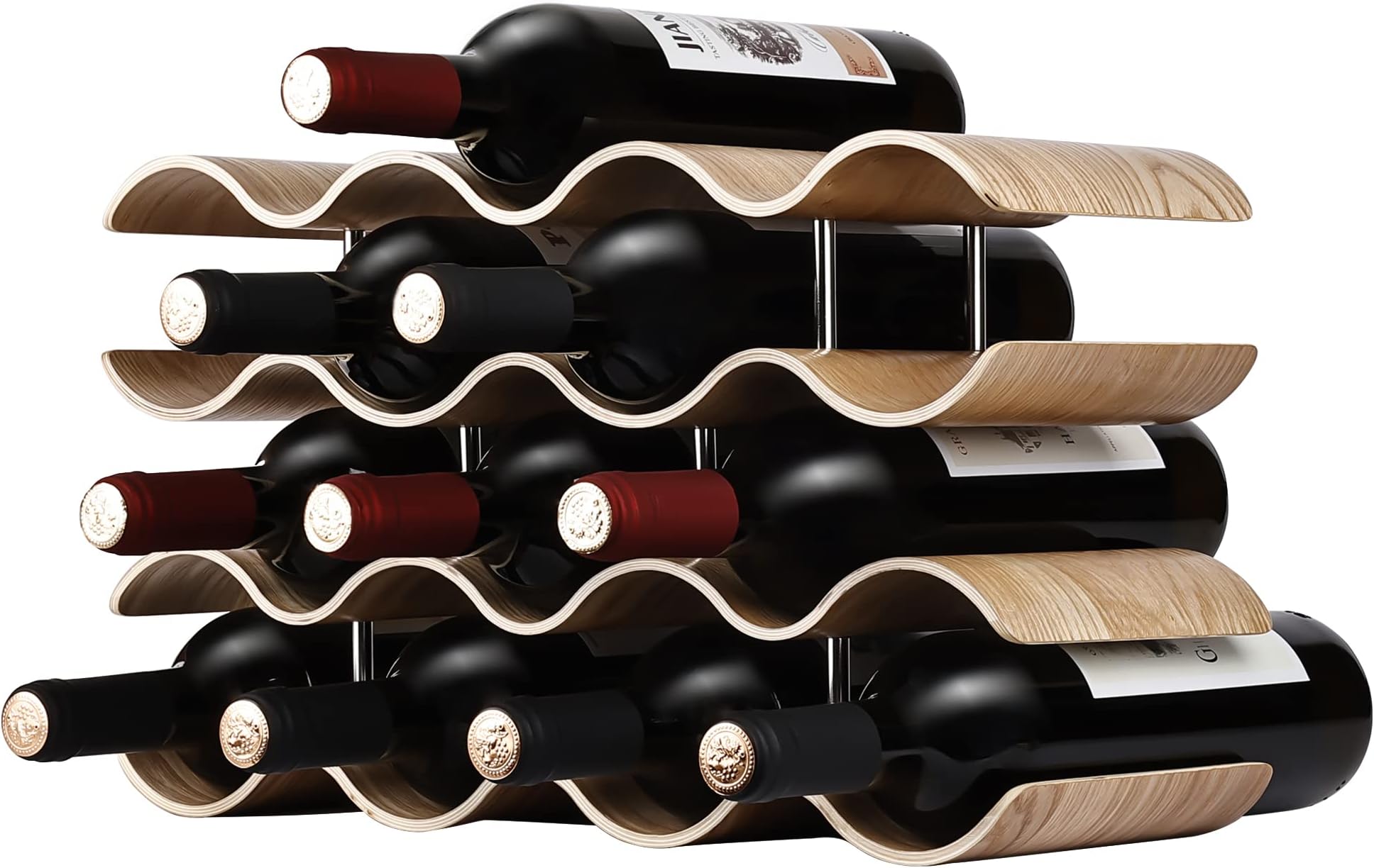 BLUEWEST Wooden Wine Racks Countertop 8 Wine Bottle