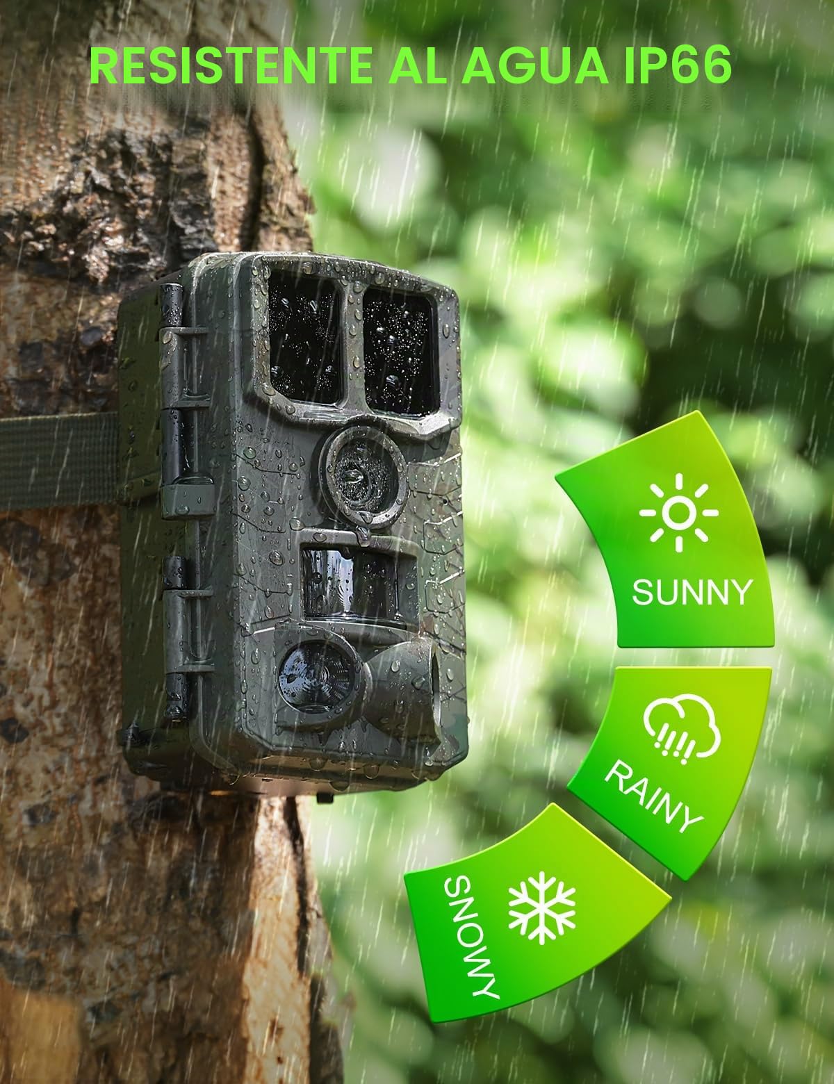 Coolifepro Cámara de Caza, 60MP 4K HD Camara Fototrampeo Infrarroja Nocturna con 850nm IR LED, Tarjeta de 32GB, IP66 para Observación de Animales Vida Silvestre y Monitoreo de Seguridad en Interiores