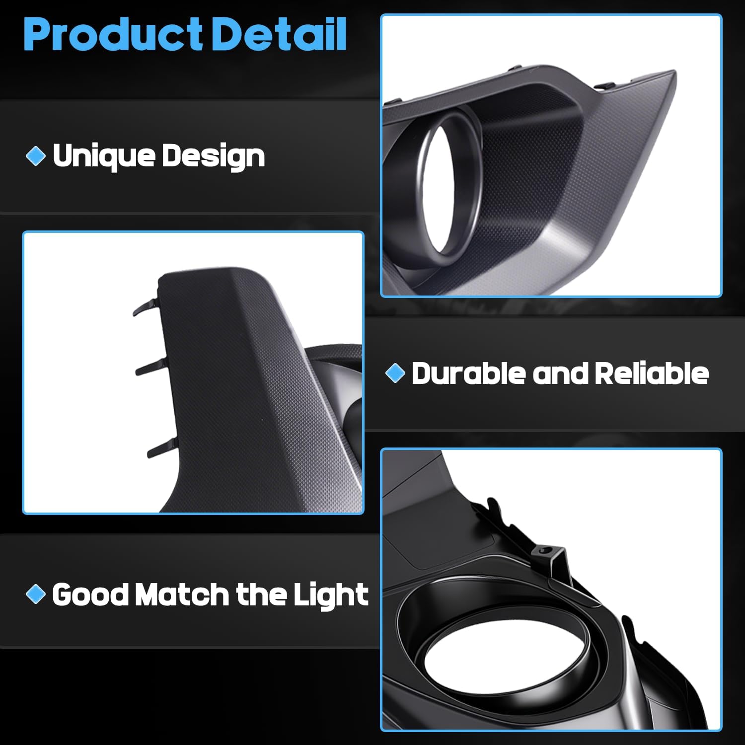 Passenger Side Fog Light Cover Fit For Subaru Crosstrek 21-23 High-Impact ABS Matte Black Front Bumper Lower Grille Trim Replaces 57731FL860 57731-FL860（Note: Does Not Fit Crosstrek Sport models）