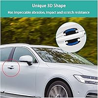 Vista 4 de Augeny 4 calcomanías reflectantes protectoras para manija de automóvil, protector universal de pintura de fibra de carbono 3D para puerta