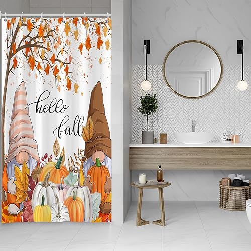 Miniatura 218 de Baocicco Juego de cortinas de ducha de fantasmas de Halloween, encantadores fantasmas de dibujos animados, divertidos trucos o tratos, cortinas de