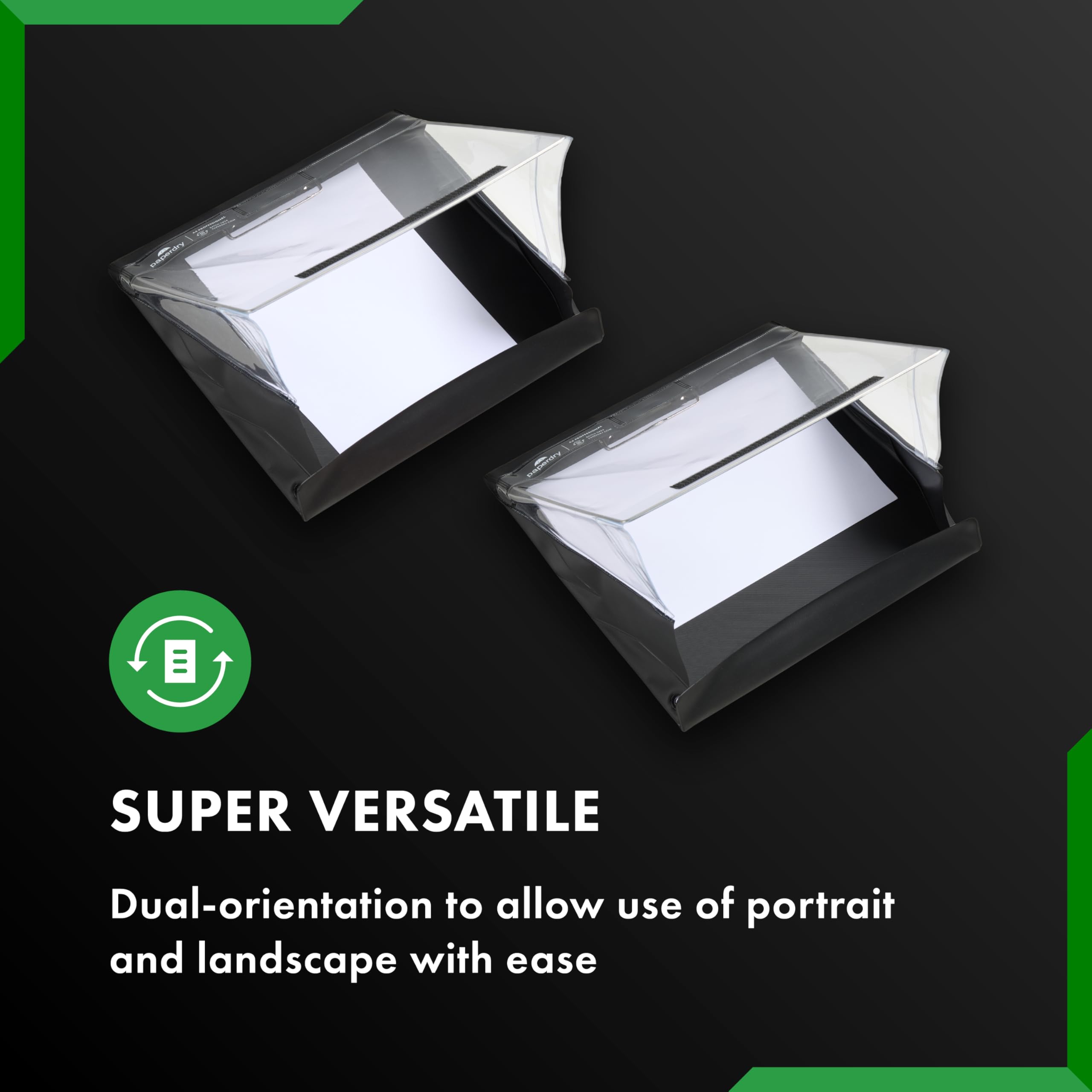 Waterproof Clipboard A4 Professional Dual Portrait and Landscape by Paperdry, Black - Image 3