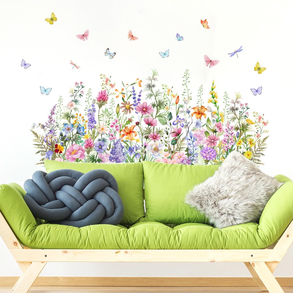 Amazon.com: Spring Garden Flower Wall Stickers Wildflower Decor Wall ...