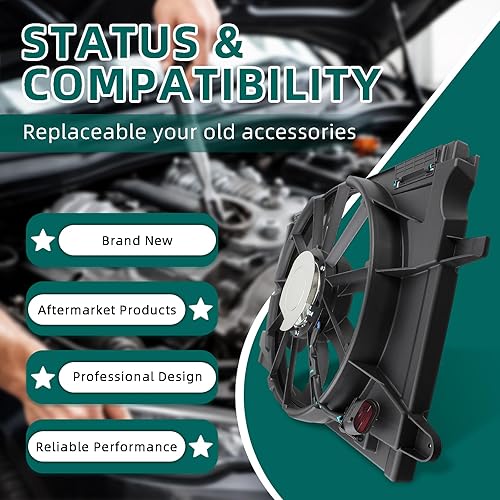 Miniatura 5 de AUTOKAY Ventilador de refrigeración del radiador, reemplazo del refrigerador del condensador del radiador del motor para Chevrolet Cruze 2017-2019