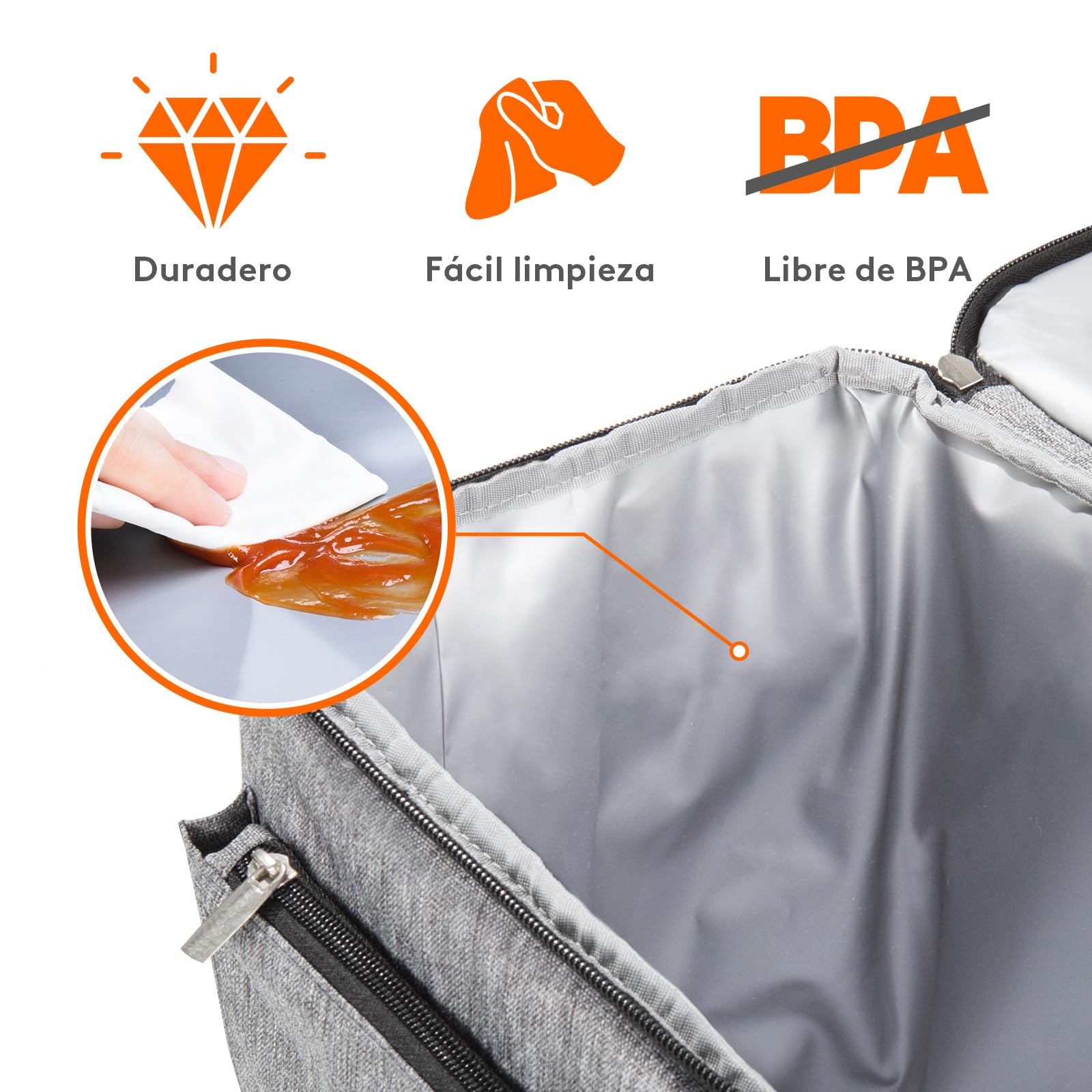 Lifewit Mochila Nevera, Mochila Termica Isotermica Grande, Nevera Portatil Porta Alimentos Doble impermeabilidad, Cooler Bag para Picnic, Playa, Camping, Trabajo, Viajes, Gris, 21L