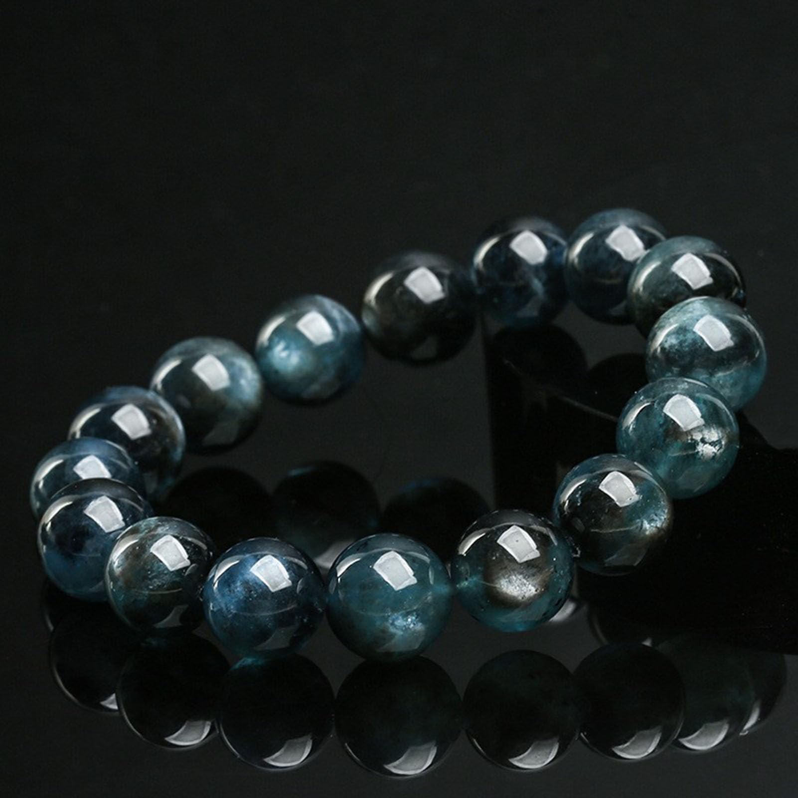 Pulsera de Cristal elástica Ajustable, Cuentas Hechas a Mano, Piedras Preciosas Naturales, Pulseras de Cristales, Aguamarina Natural, Azul, Piedra Preciosa auténtica, Pulsera,9MM