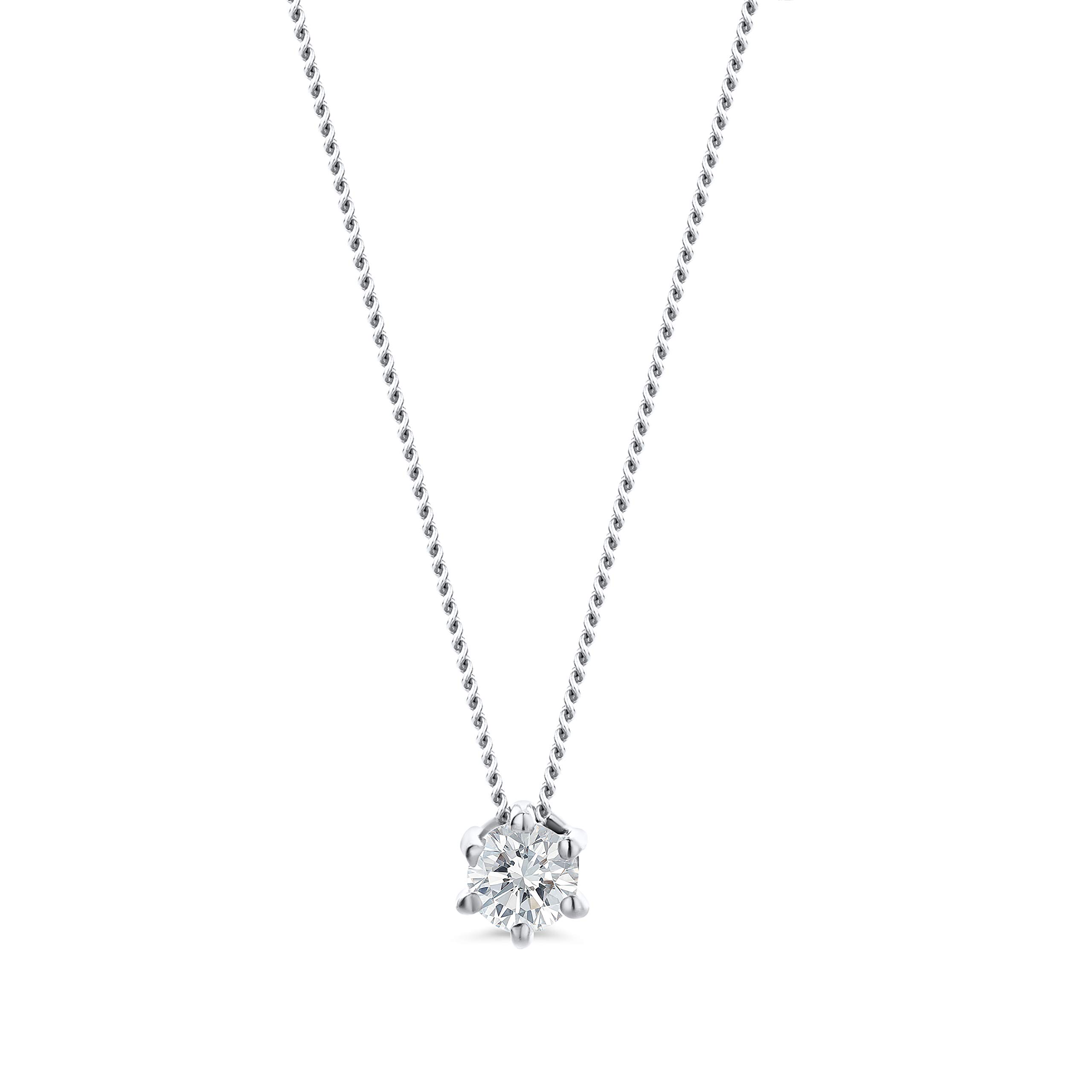 MIORE Collier Pour Femmes Collier Avec Pendentif Diamant Solitaire