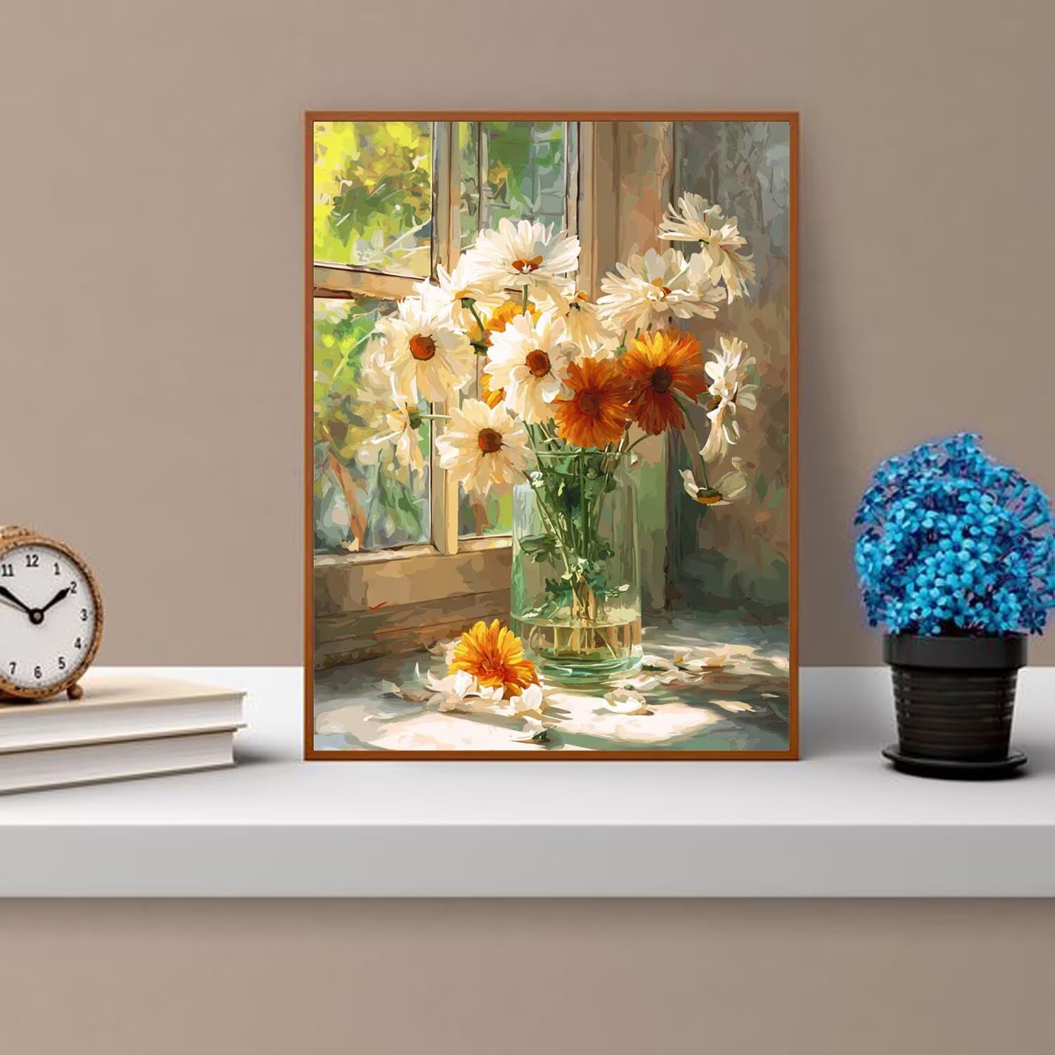 Dipingere con i Numeri Adulti Autunno, Fiori Dipingere con i Numeri Bambini DIY Kit, Set Premium con Pennelli, Decorazione Casa & Creativo Regalo di Compleanno, Attività di Tempo libero 70x95cm z-358