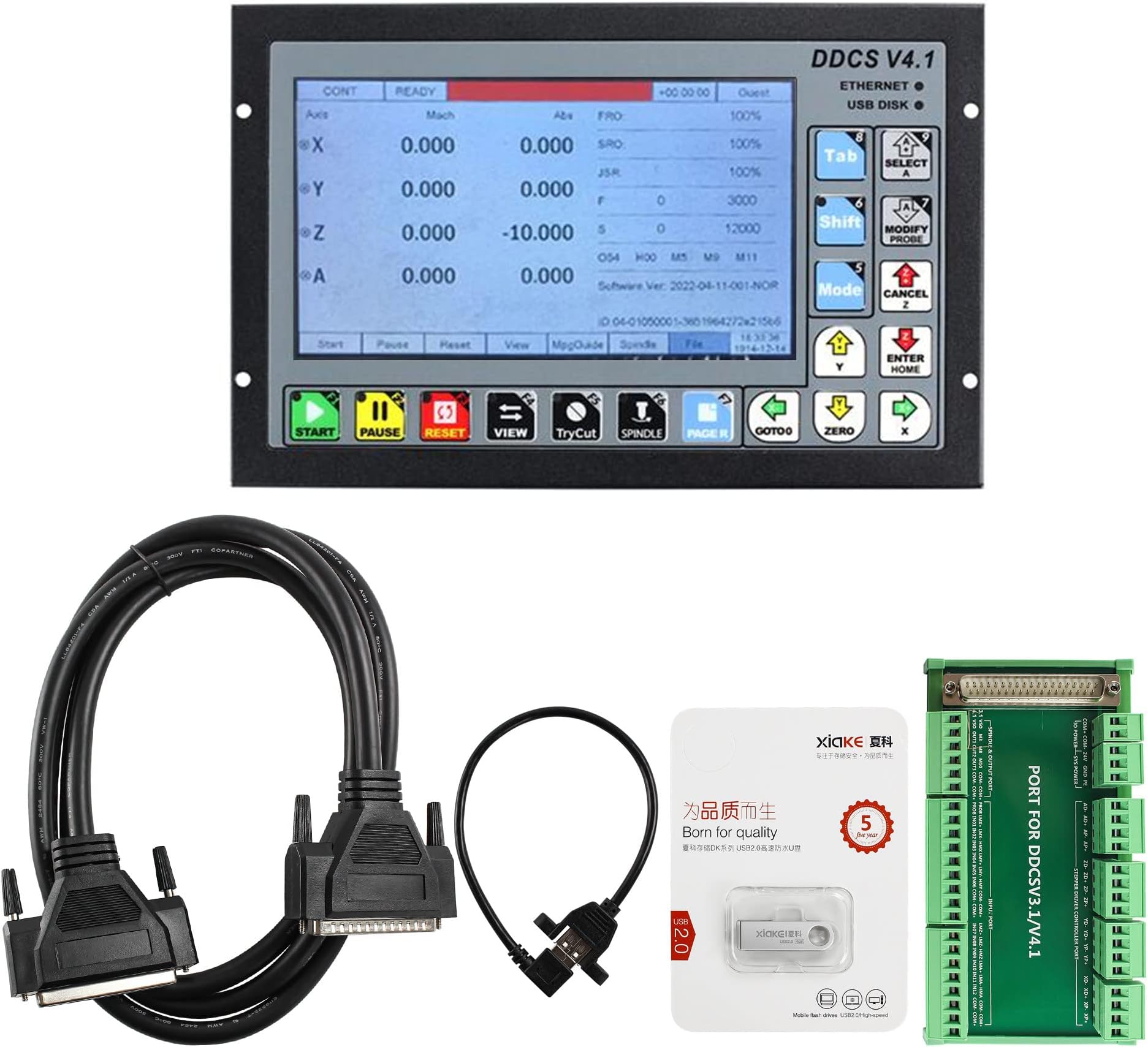 CNCTOPBAOS 4 Axis CNC Controller DDCSV4.1,PLC Offline Stand Alone System Replace Mach3,Slave Stepper Servo Motor Motion Controller for CNC Router Engraving Lathe Milling Machine