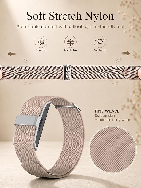 Elastic Nylon Band Compatible with Hume Band Replacement Strap, Soft Breathable Adjustable Loop WristBand for Hume Band 1.0 Strap for Hume Health Fitness Tracker Wristband Women by BlackPro - Used condition - Image 3