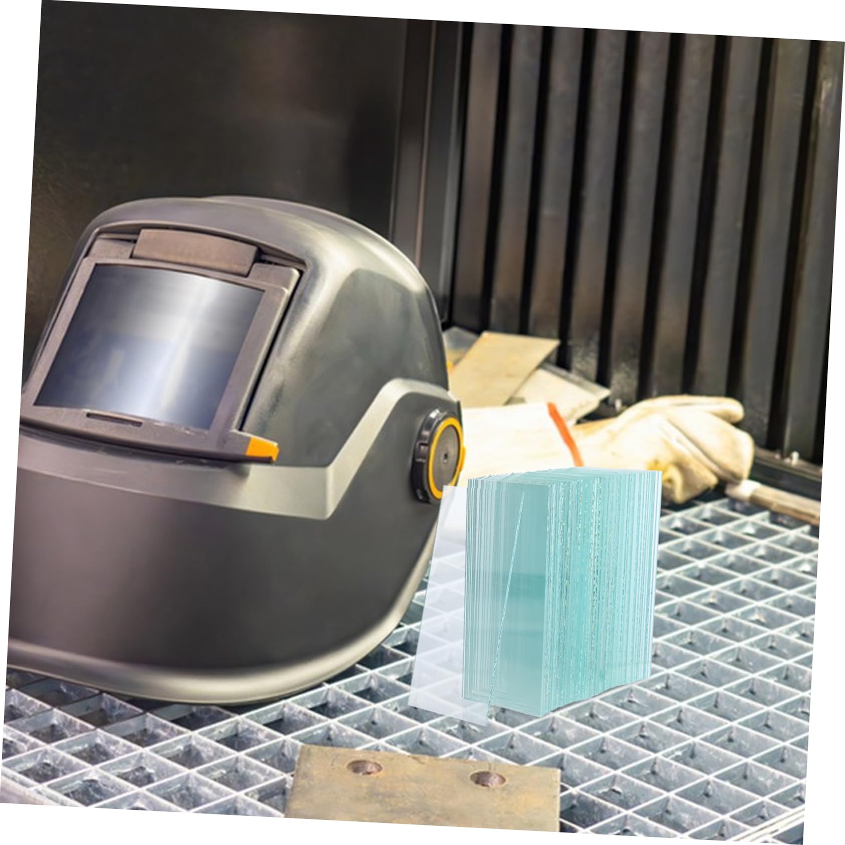 Ciieeo 100piezas Lentes De Repuesto Para Casco De Soldadura Vidrio Transparente Accesorio Para Protección y Visibilidad Soldadores