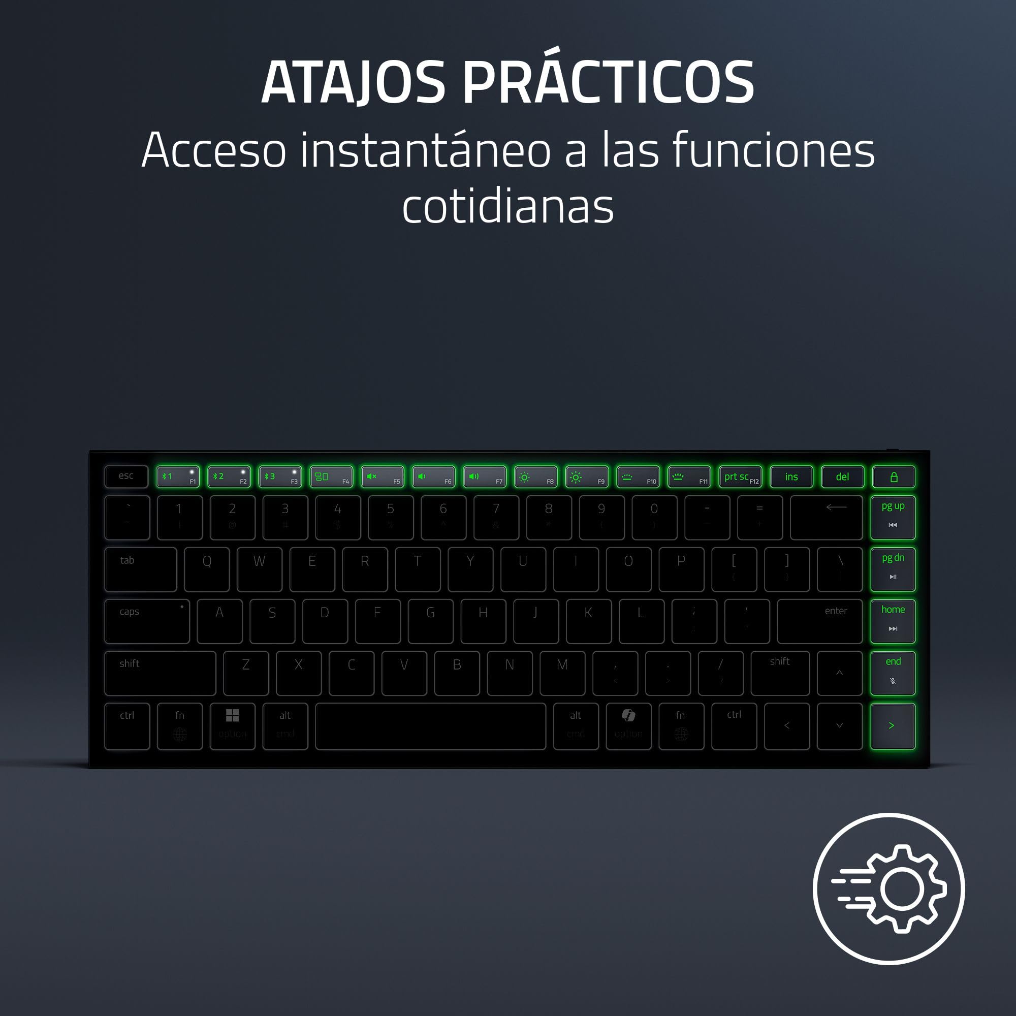 Razer Joro Portable Keyboard - Teclado inalámbrico retroiluminado Compacto - Bluetooth - WiFi - Perfil bajo - USB-C - Compatible Apple Mac OS & iOS - Windows - Teclado QWERTY US | Negro