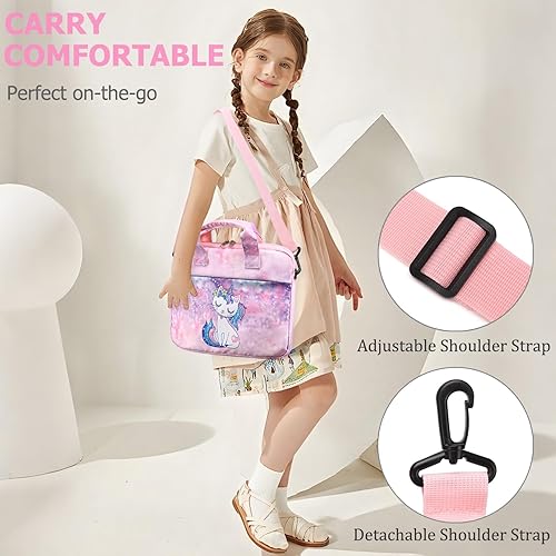 Miniatura 4 de JIANYA Funda para tableta para niños, bolsa de transporte para iPad con correa para el hombro, bolsa de tableta de 10-12.5 pulgadas para niños