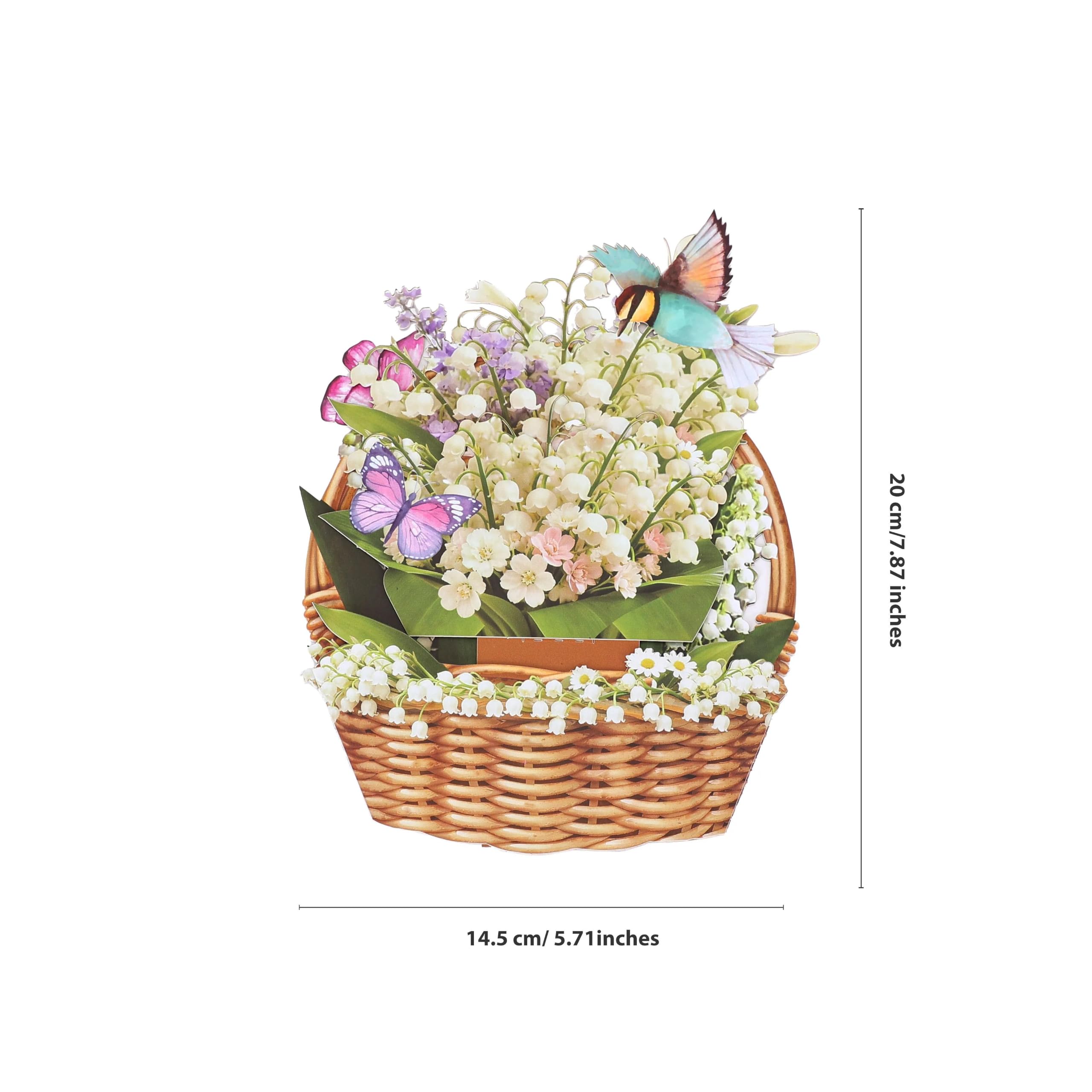 Tarjeta de felicitación 3D con Tema Ramo Mariposas y Lirios los Valles