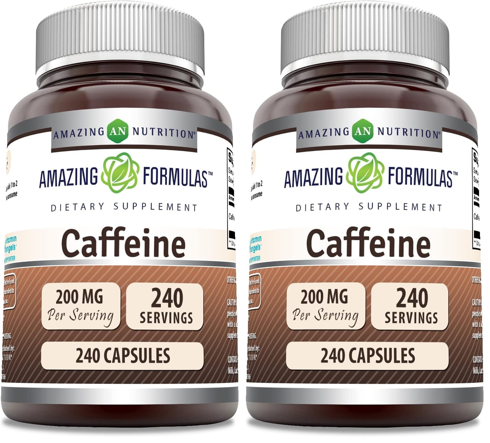 Amazing Formulas Caffeine 200 Mg per Serving | Capsules | Gluten-Free | Made in USA (1 Pack, 240 Count) — Amazon image 5