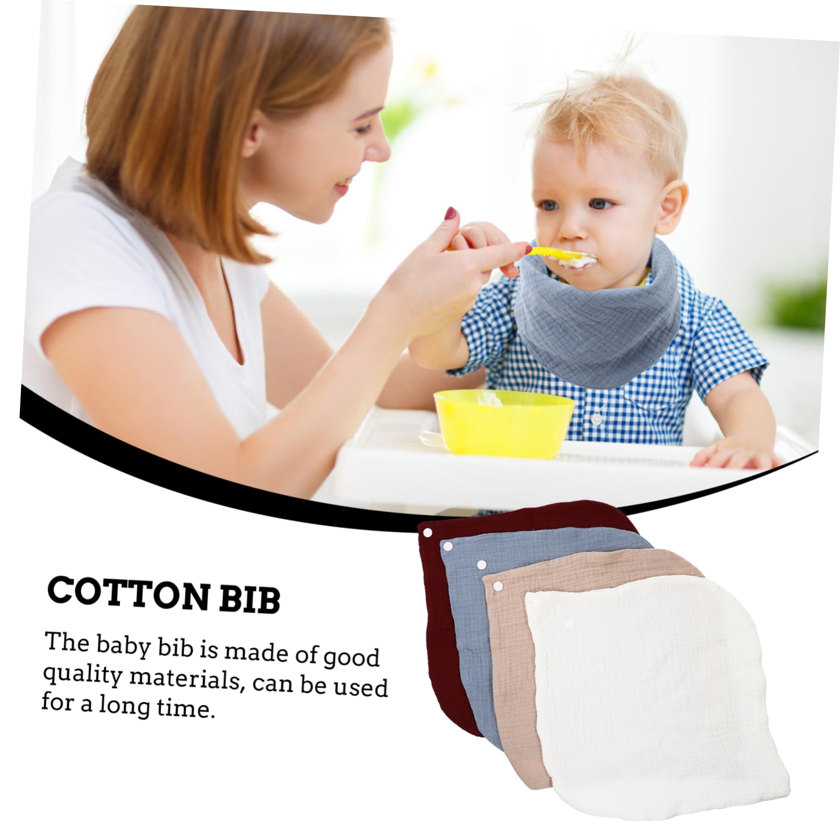 Abaodam 12 Piezas Babero Babero Toallitas Bebe Organicas Pañuelo De Algodón s Para Niños Pequeños s De Baba s Infantiles Algodón Bebé Bufanda Triangular Gasa