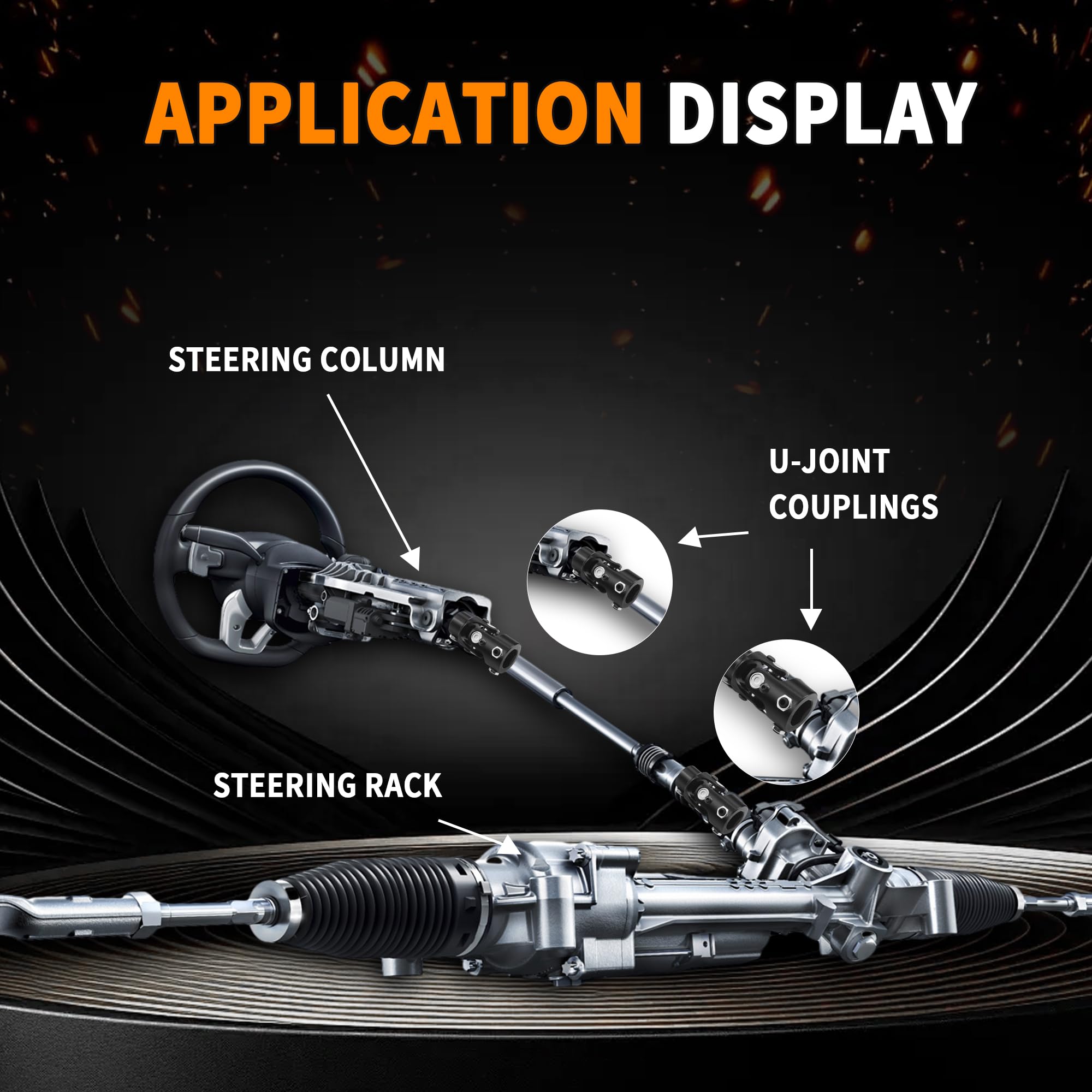 CCIUY Single Steering U-Joint – 3/4-36 Spline X 3/4 DD Universal Joint, 83mm, Needle Bearing - View #11