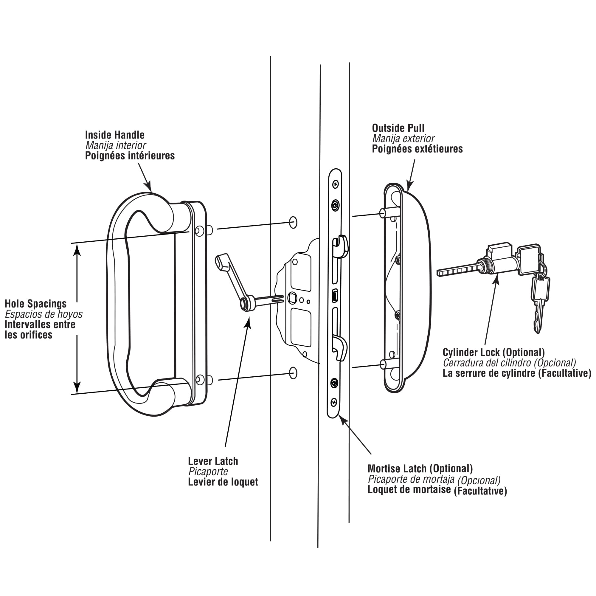 Amazon.com: Prime-Line C 1277 Diecast, White, Patio Door Handle
