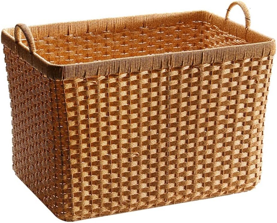 Dirty Clothes Basket Imitation Rattan Dirty Clothes Basket Hotel Bathroom Laundry Basket Dirty Clothes Storage Basket (54 * 34 * 36.5cm)