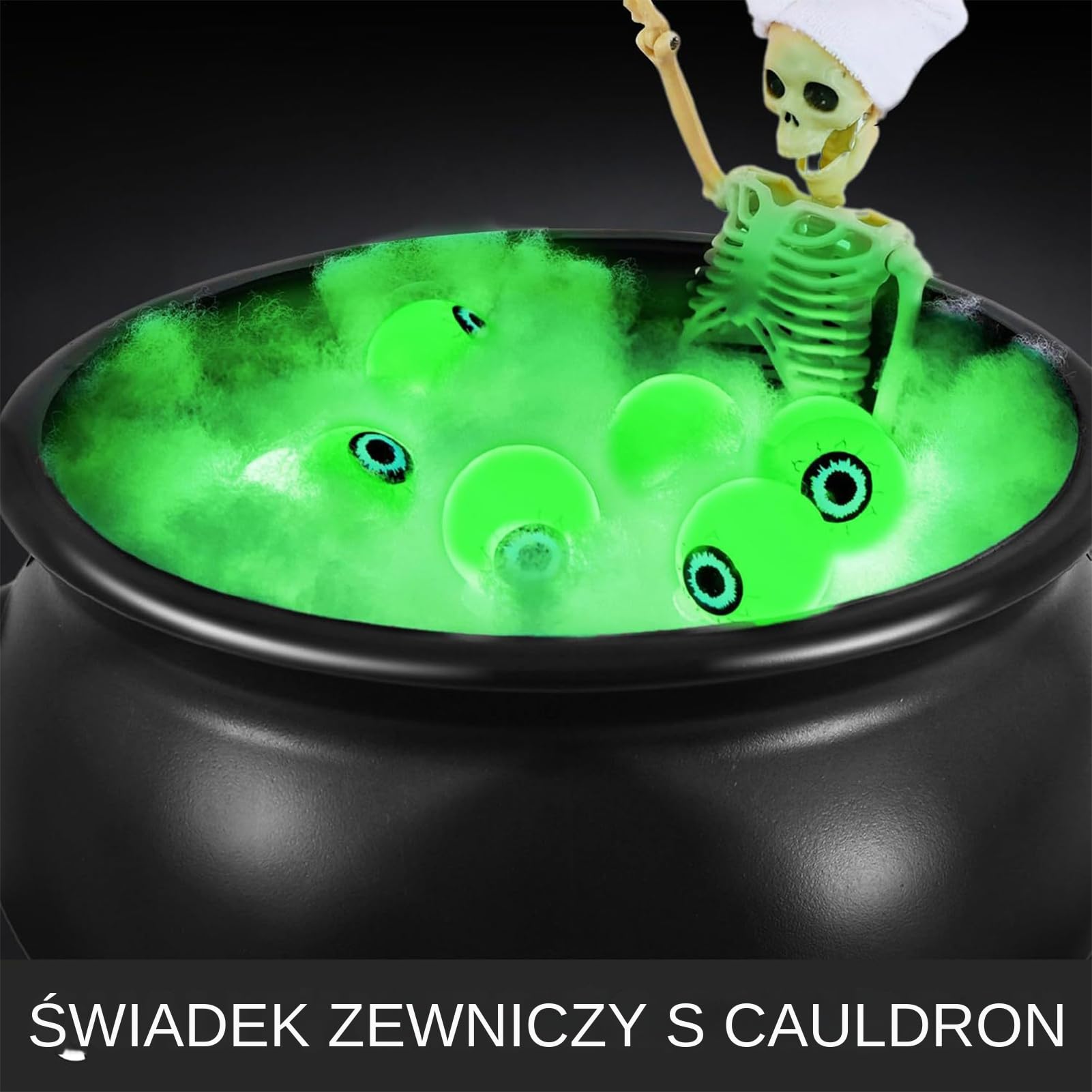 Kocio?ek Czarownicy Halloween, Halloweenowy Kocio? Wied?my do Dekoracji Ogrodu, Dekoracje ?wi?teczne Do Strasznego Domu Zewn?trz Do Wn?trz Ganku Trawnik Wej?cie ?cie?ka Impreza