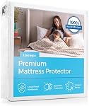 LINENSPA Premium Smooth Fabric Mattress Protector - 100% Waterproof - Hypoallergenic - Top Protection Only - Vinyl Free - Full XL