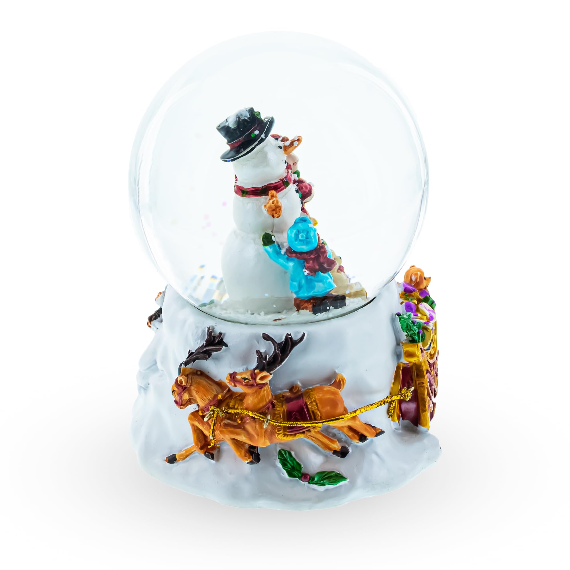 BestPysanky Boule à neige musicale avec bonhomme de neige pour enfants