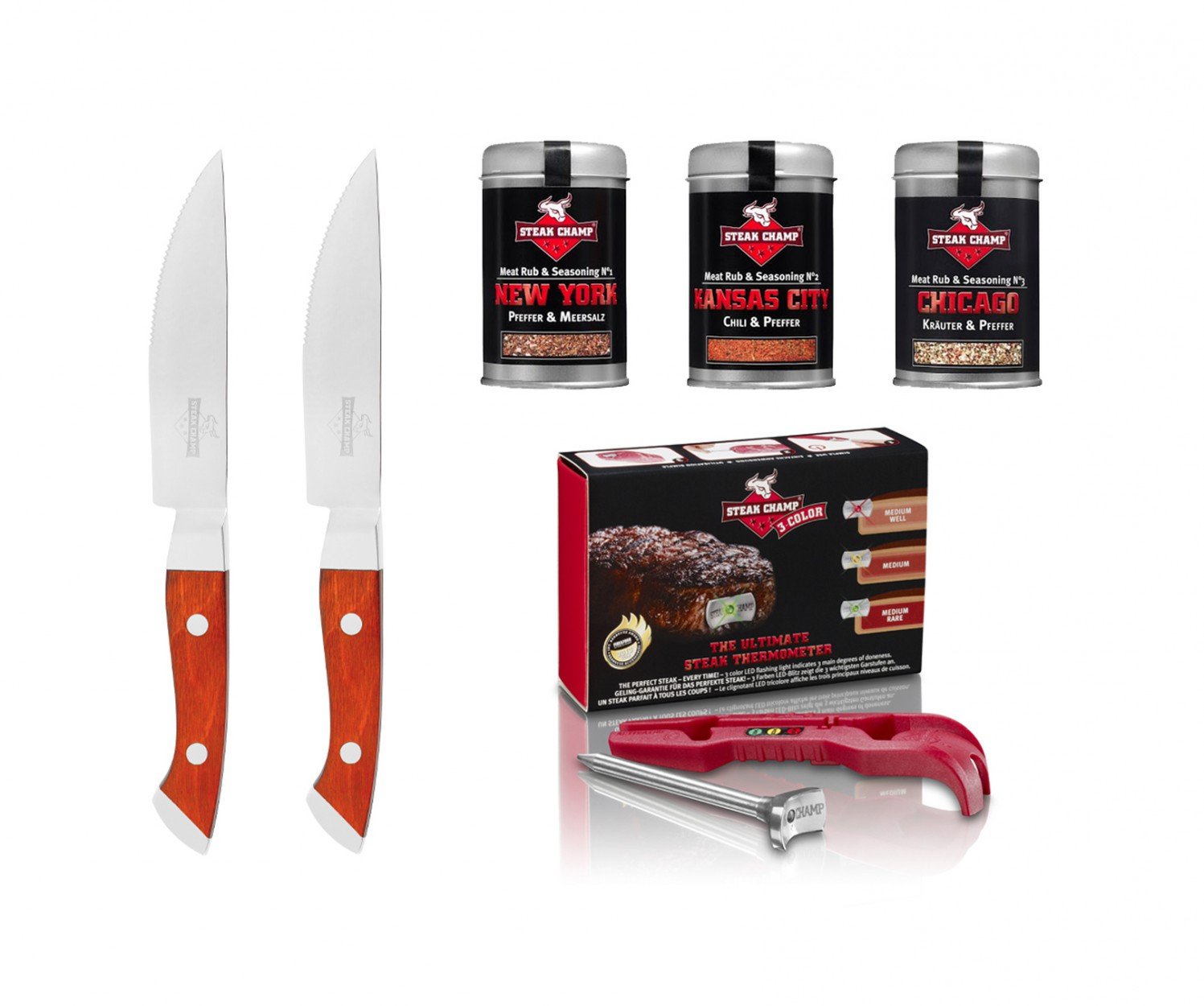 Mastrad 4260303820958 zestaw prezentowy 3-kolorowy do steków Gourmet